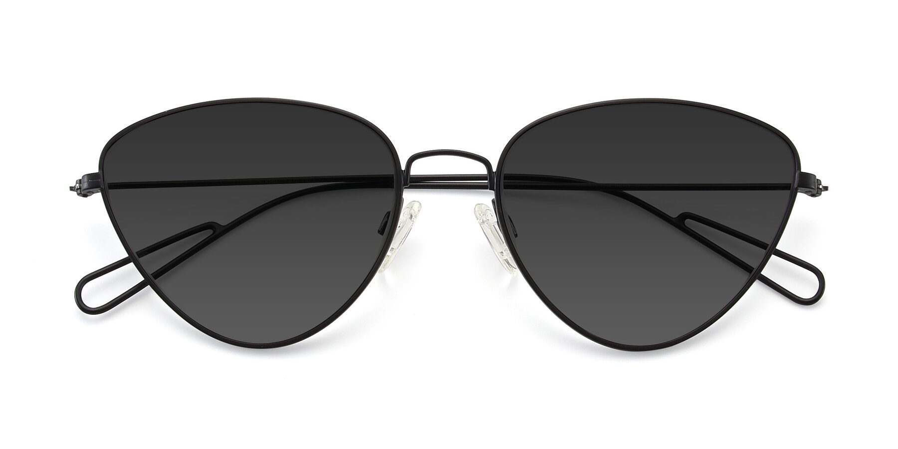 Folded Front of Butterfly Effect in Black with Gray Tinted Lenses