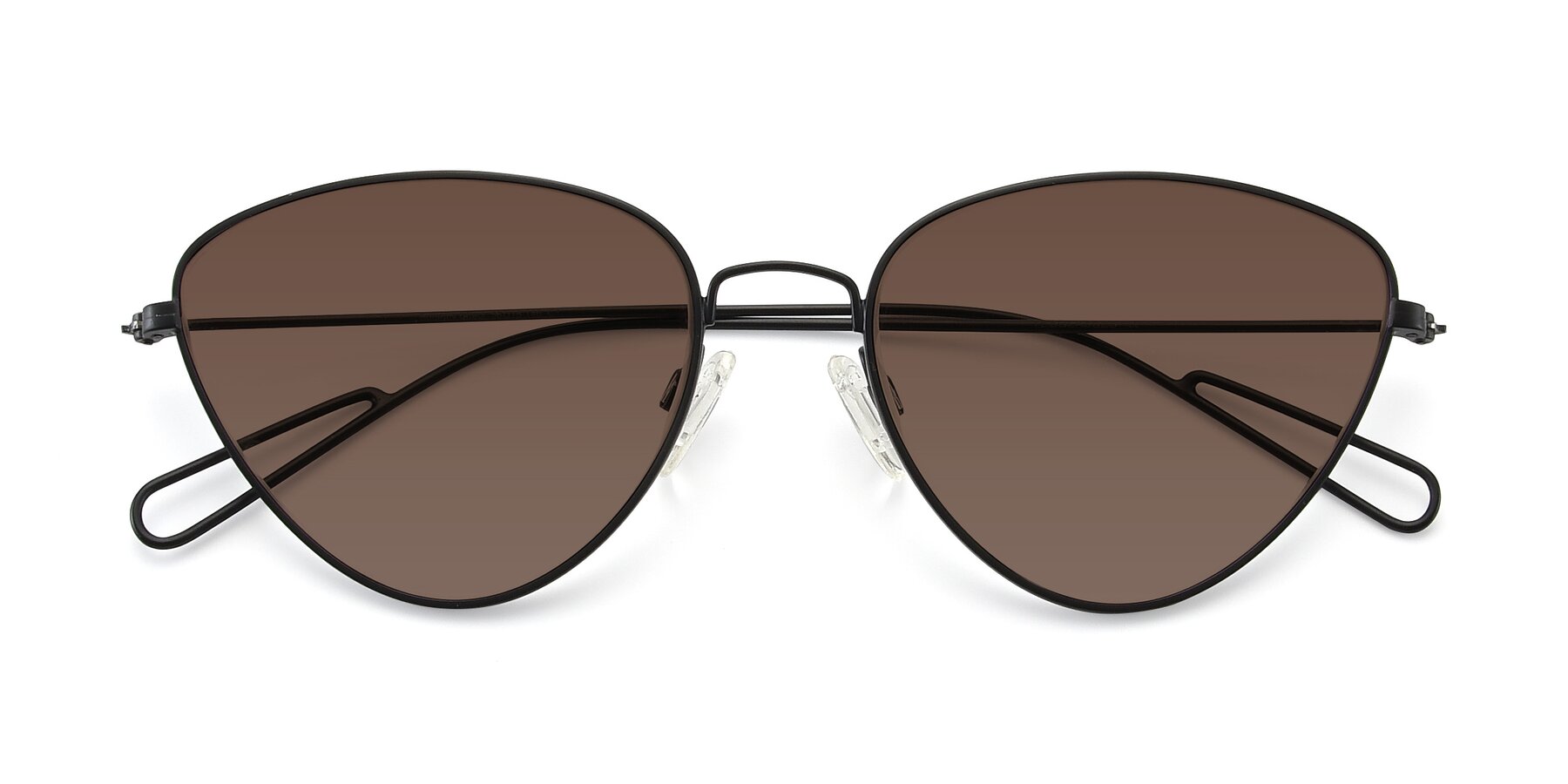 Folded Front of Butterfly Effect in Black with Brown Tinted Lenses