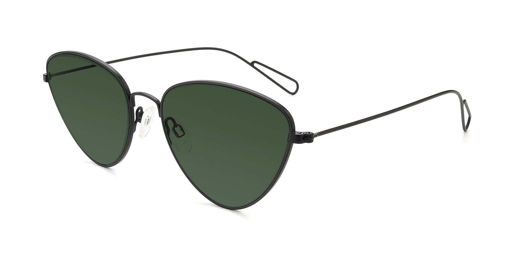 Angle of Butterfly Effect in Black with Green Tinted Lenses