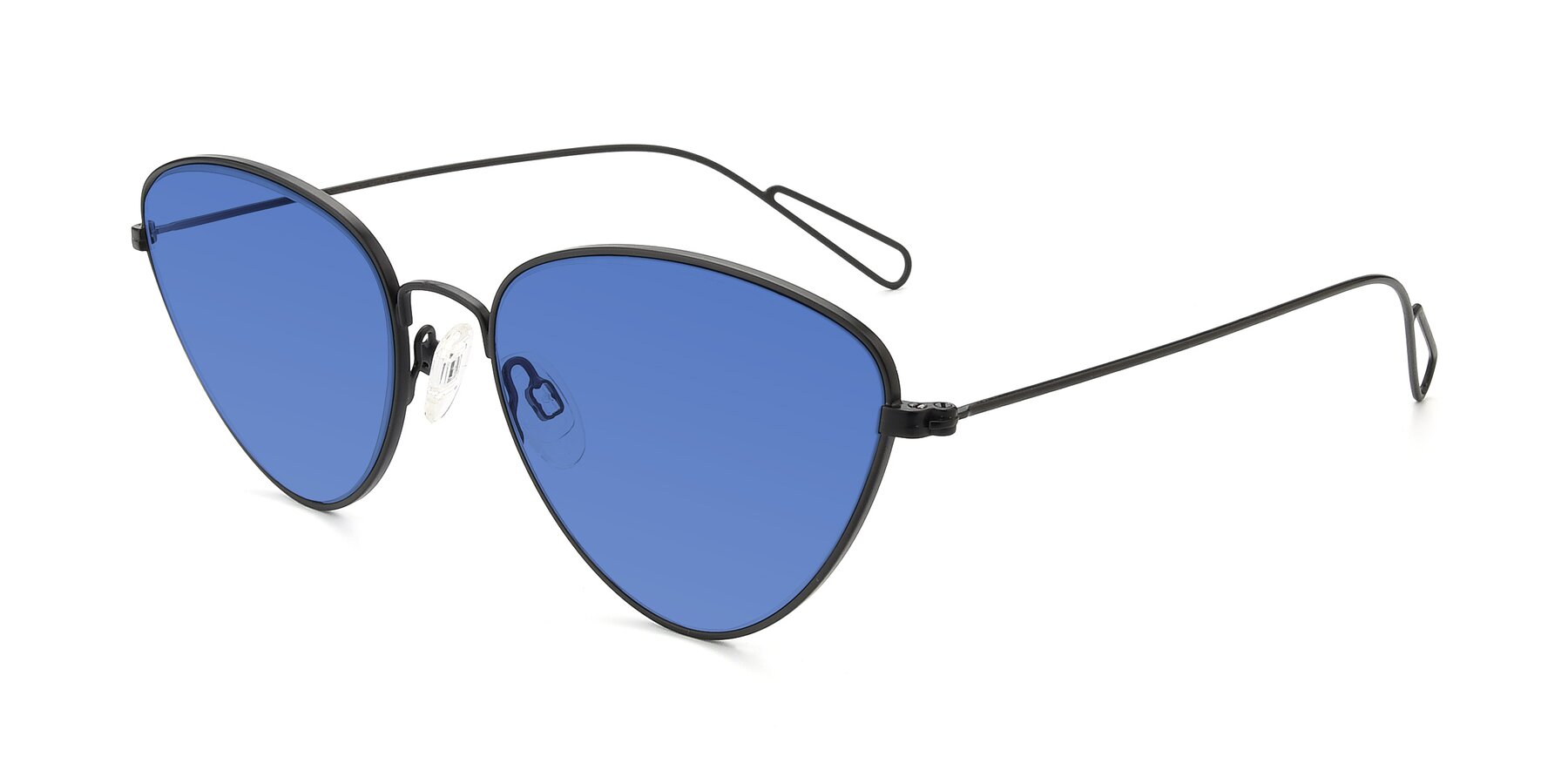 Angle of Butterfly Effect in Black with Blue Tinted Lenses