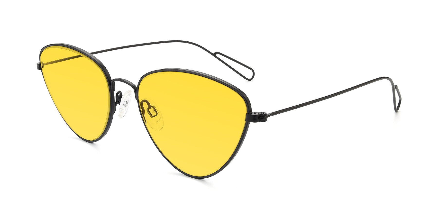 Angle of Butterfly Effect in Black with Yellow Tinted Lenses