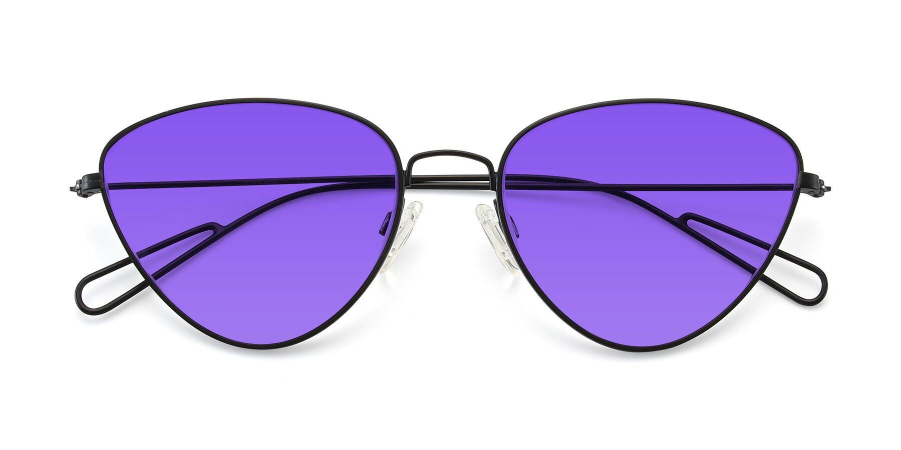 Folded Front of Butterfly Effect in Black with Purple Tinted Lenses