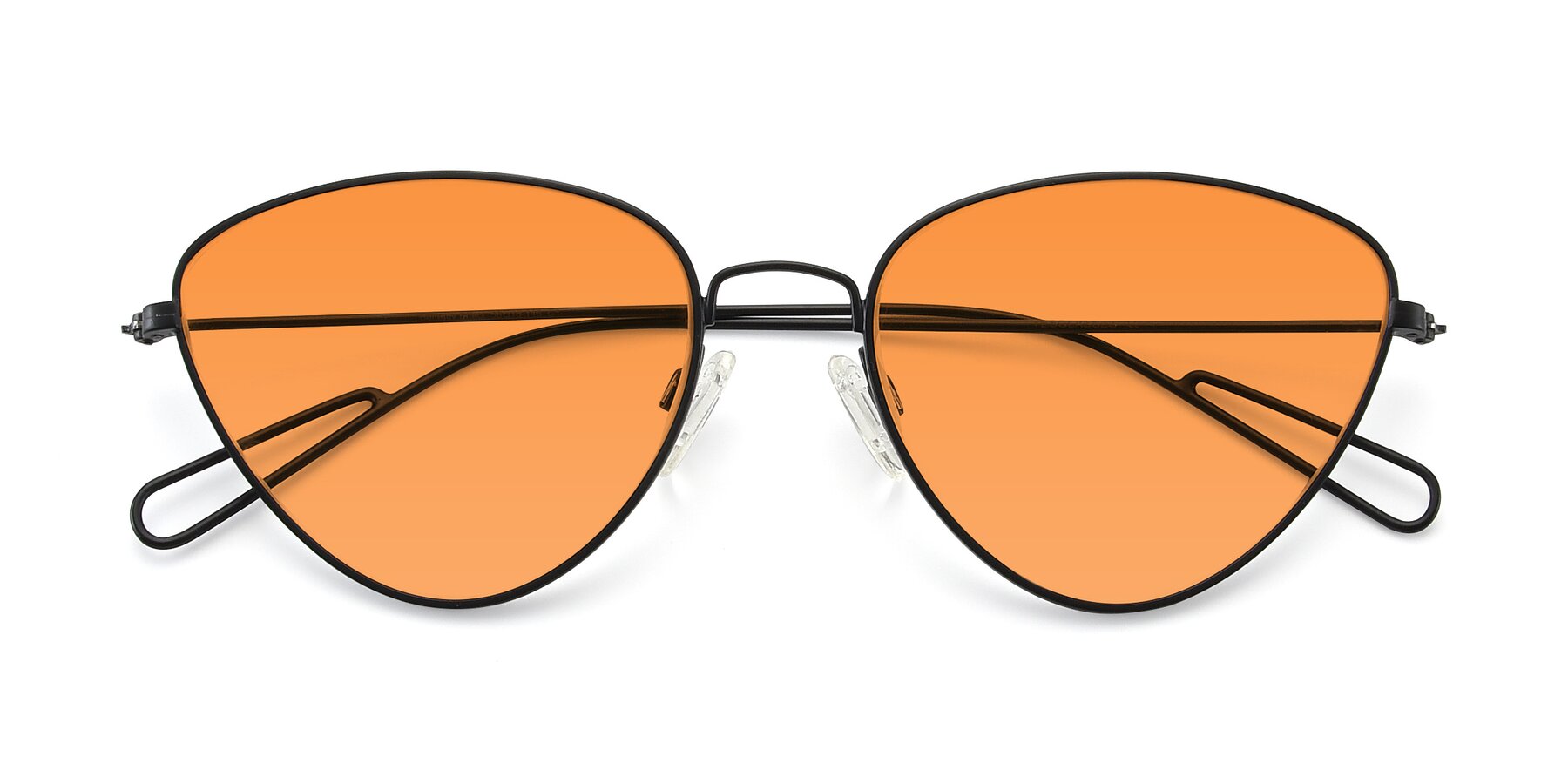 Folded Front of Butterfly Effect in Black with Orange Tinted Lenses