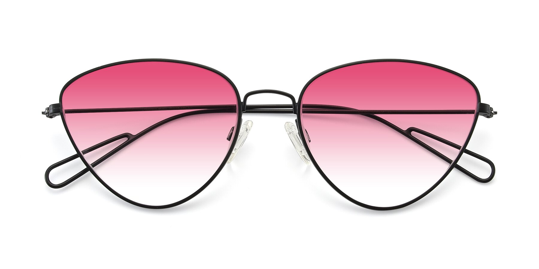 Folded Front of Butterfly Effect in Black with Pink Gradient Lenses