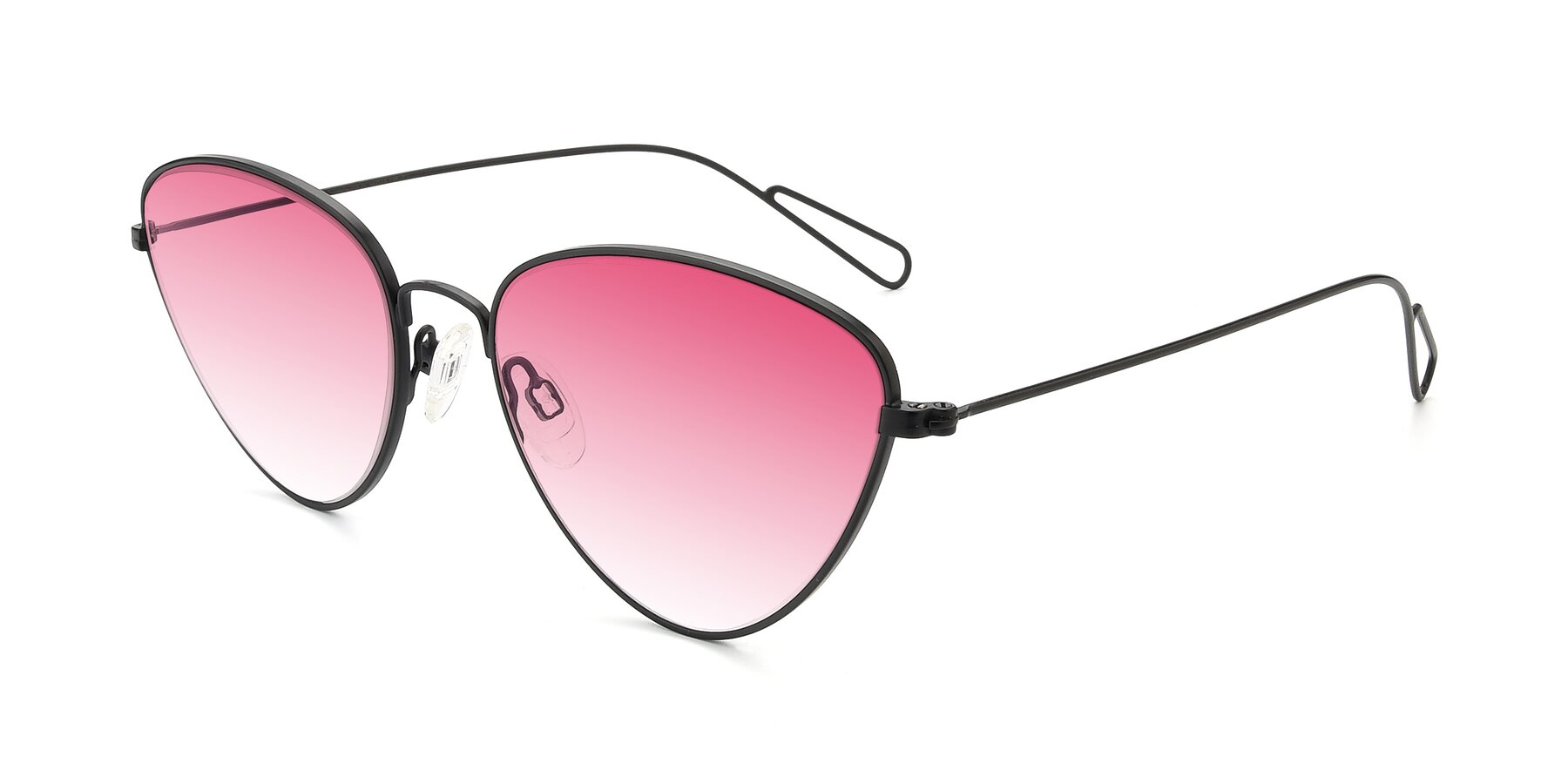 Angle of Butterfly Effect in Black with Pink Gradient Lenses
