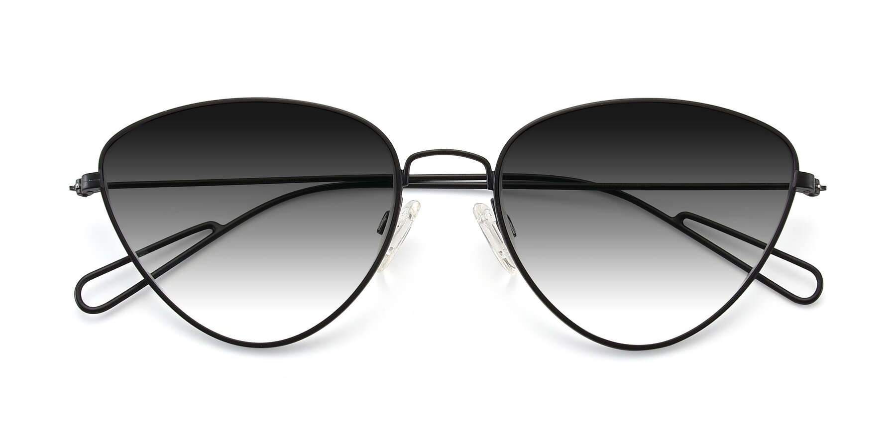 Folded Front of Butterfly Effect in Black with Gray Gradient Lenses