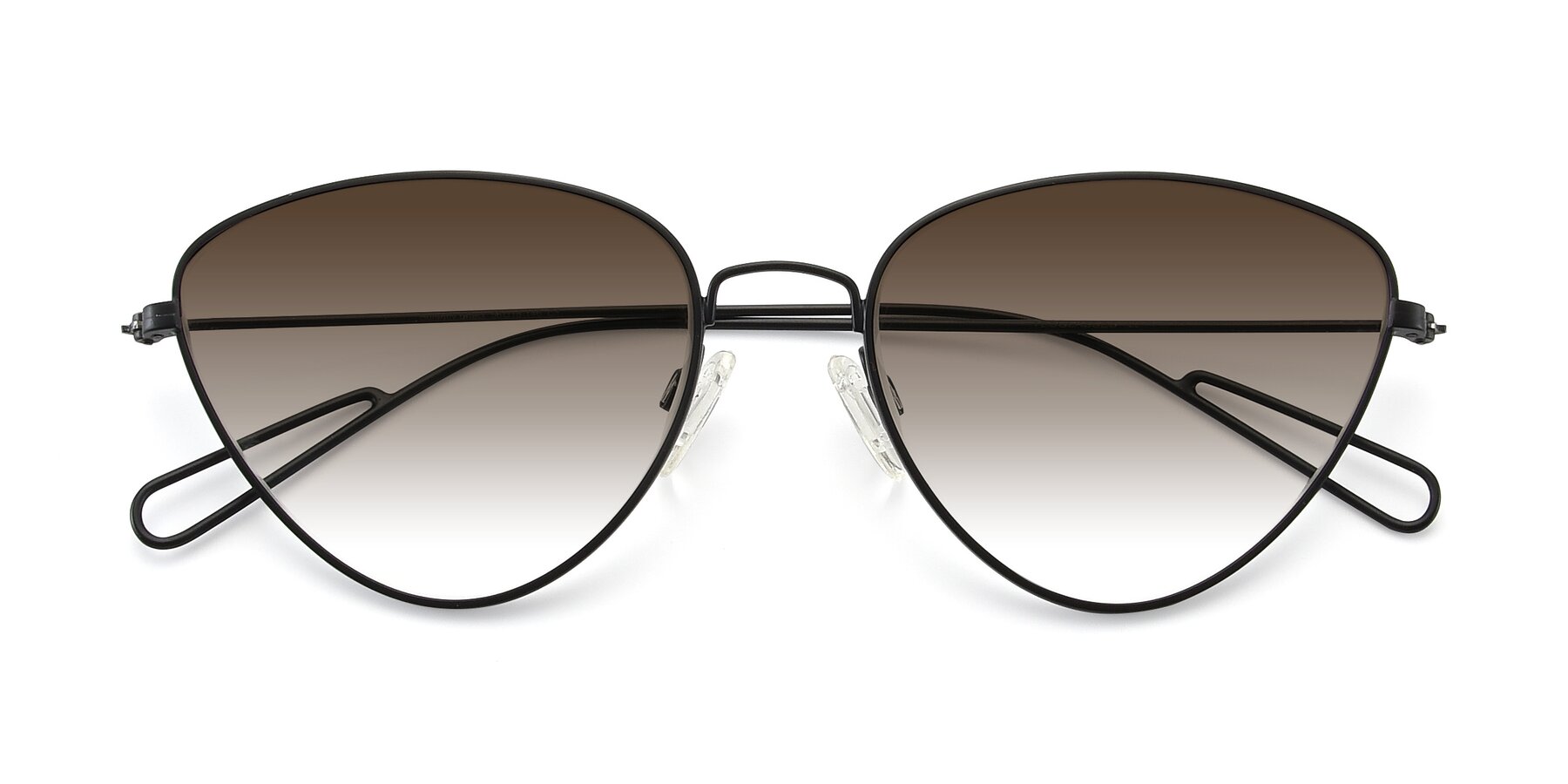 Folded Front of Butterfly Effect in Black with Brown Gradient Lenses