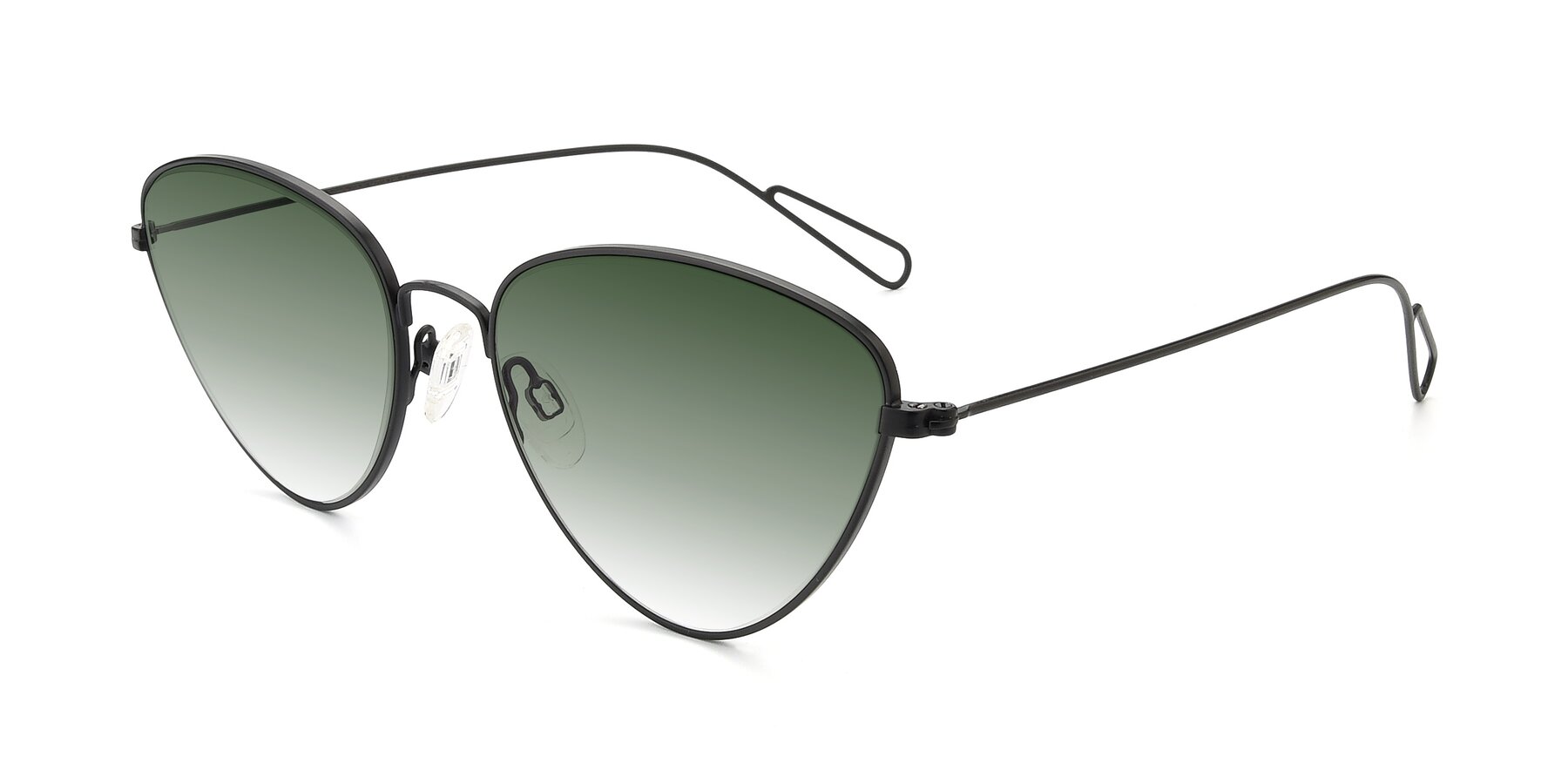 Angle of Butterfly Effect in Black with Green Gradient Lenses