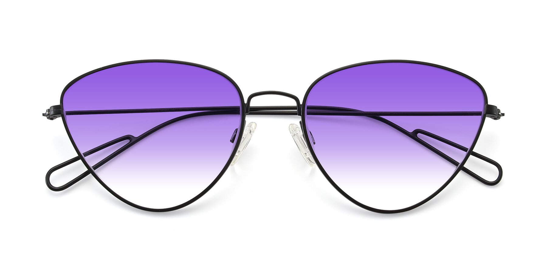 Folded Front of Butterfly Effect in Black with Purple Gradient Lenses