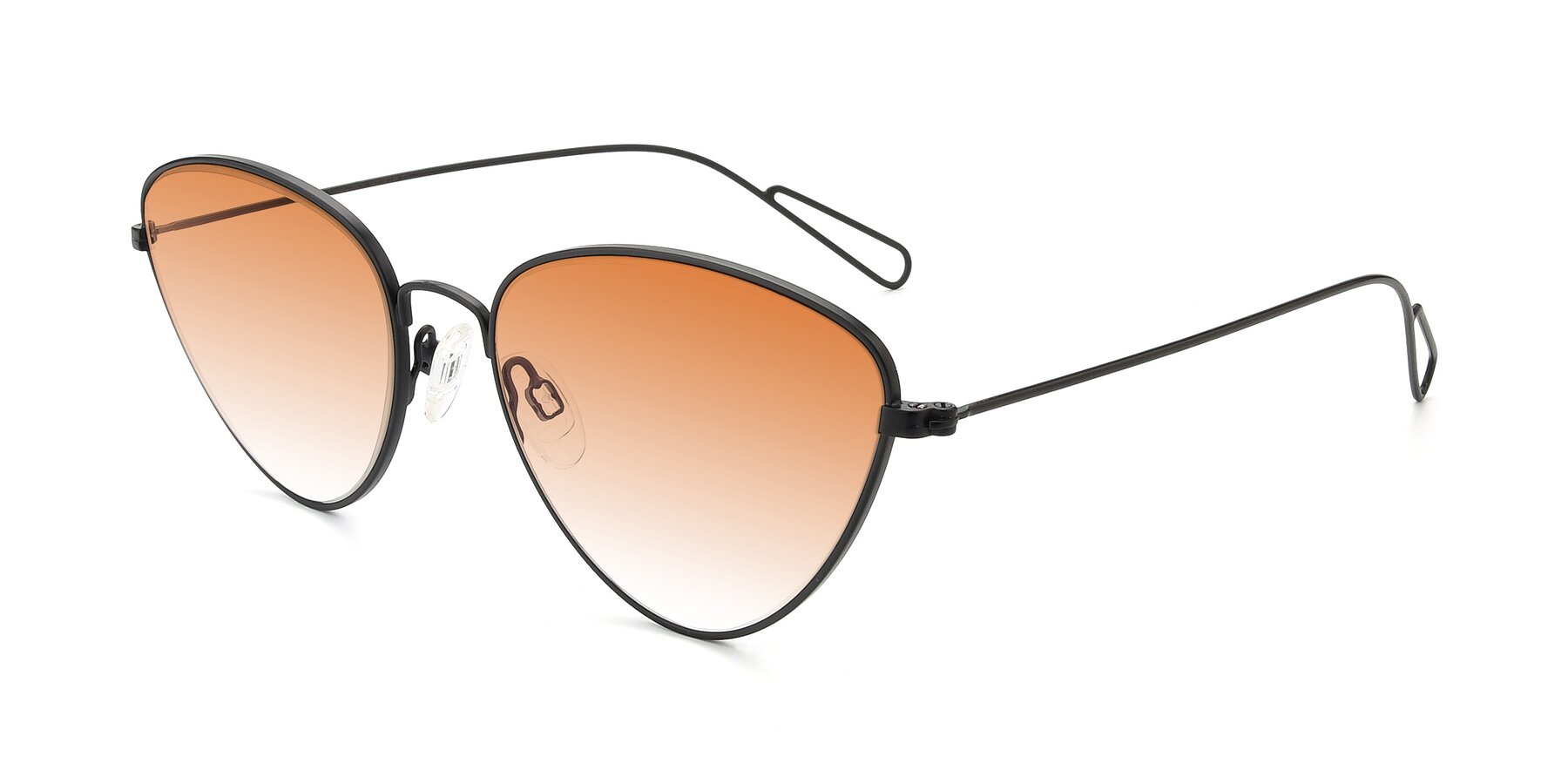Angle of Butterfly Effect in Black with Orange Gradient Lenses