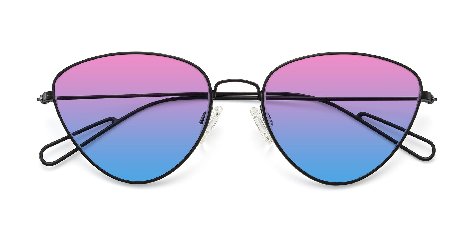 Folded Front of Butterfly Effect in Black with Pink / Blue Gradient Lenses