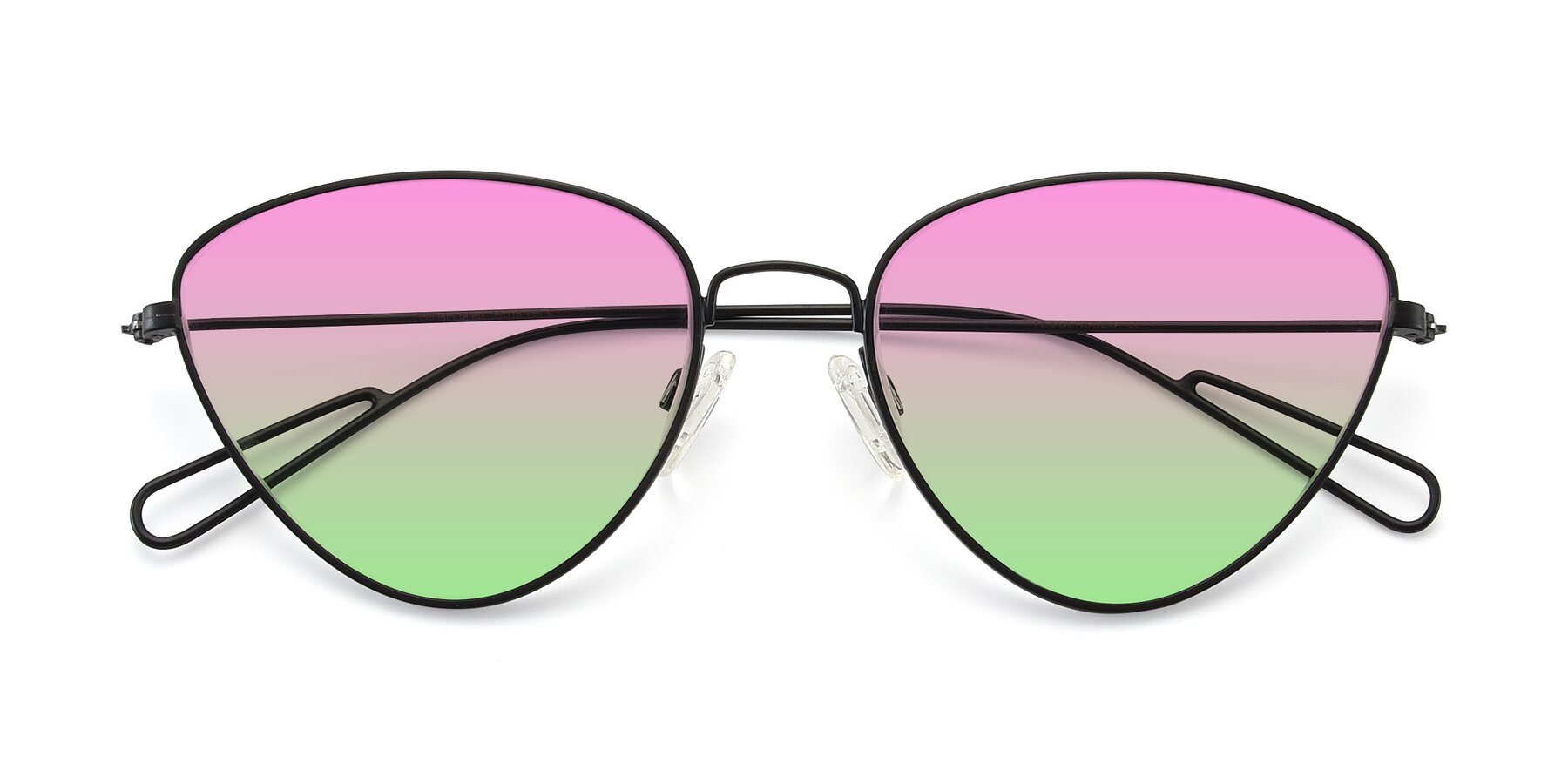 Folded Front of Butterfly Effect in Black with Pink / Green Gradient Lenses