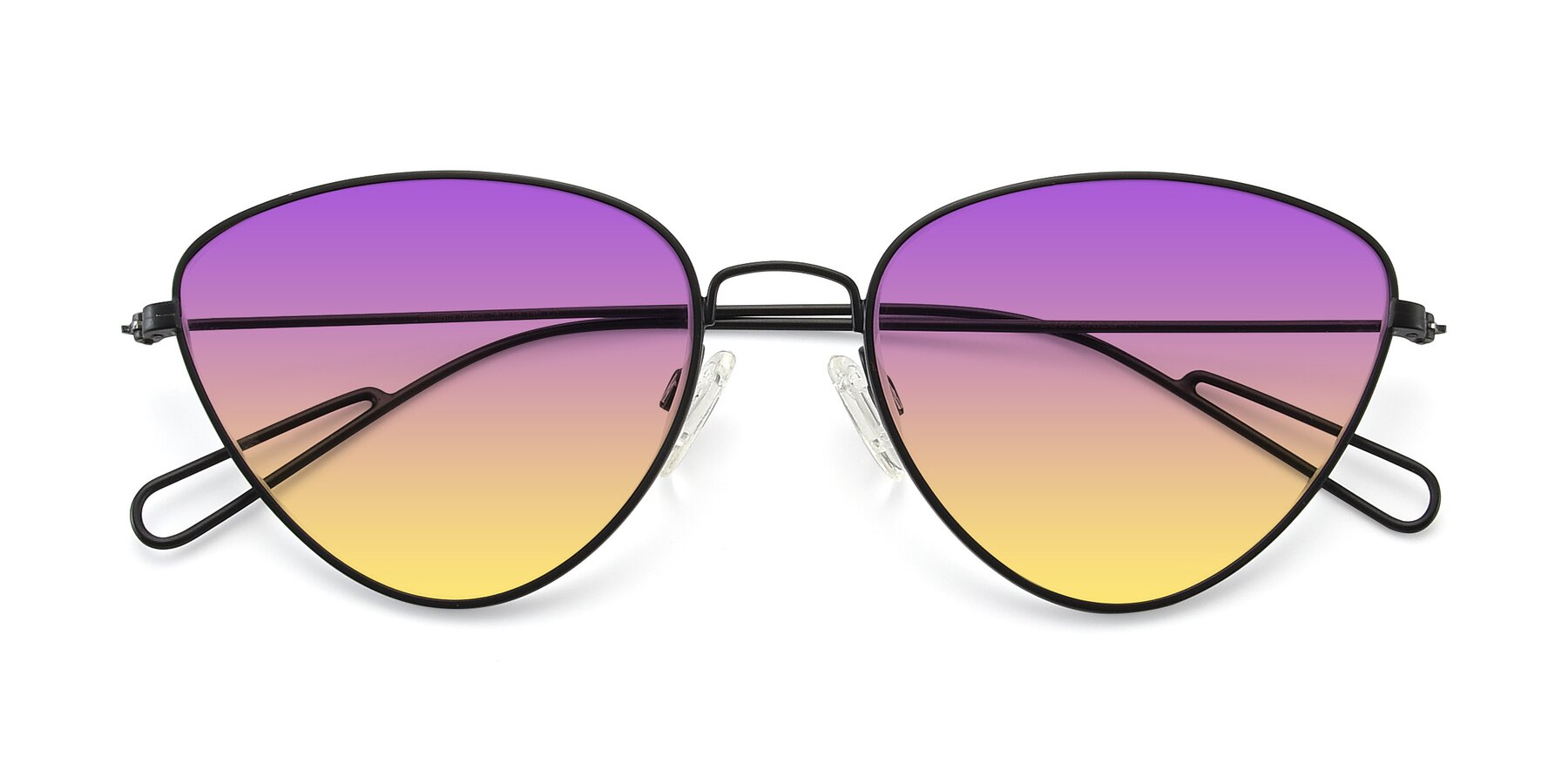 Folded Front of Butterfly Effect in Black with Purple / Yellow Gradient Lenses