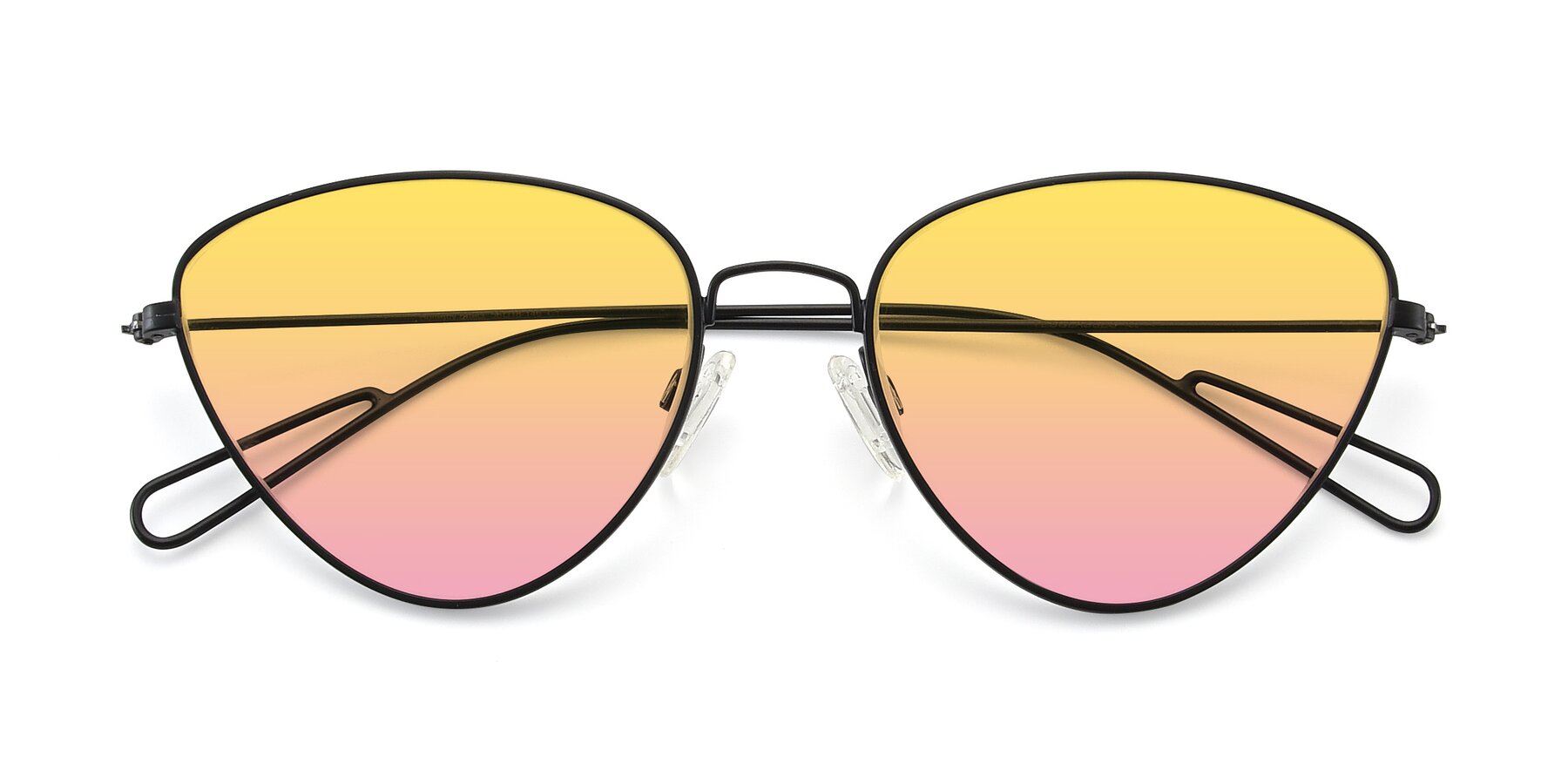 Folded Front of Butterfly Effect in Black with Yellow / Pink Gradient Lenses