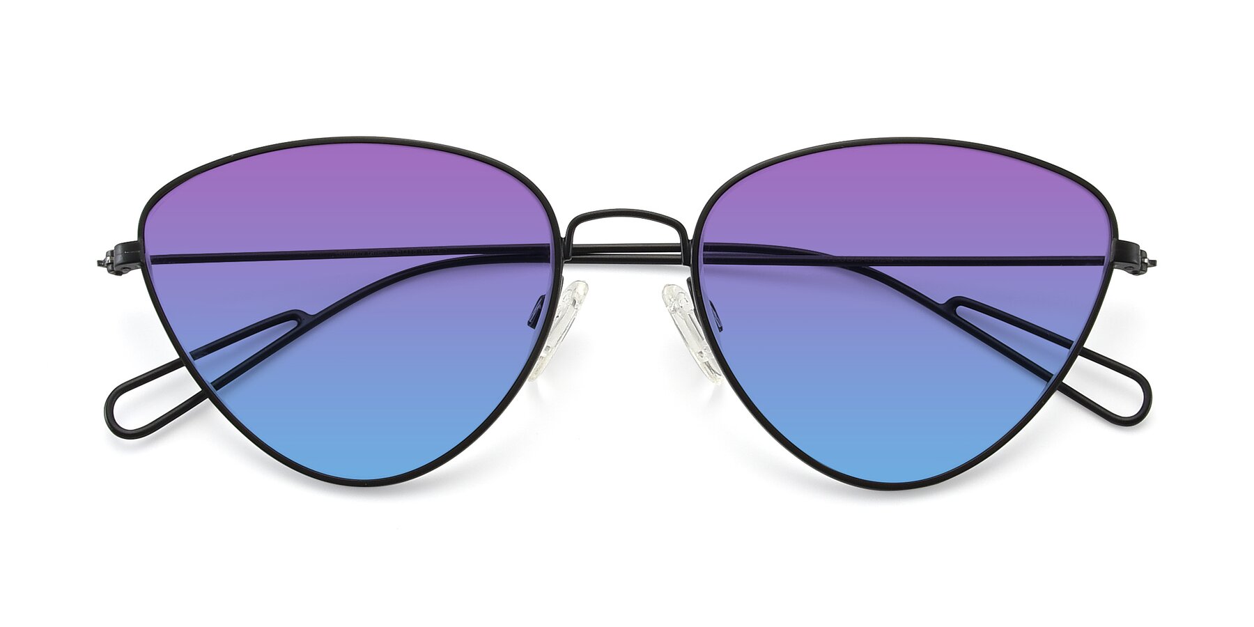 Folded Front of Butterfly Effect in Black with Purple / Blue Gradient Lenses