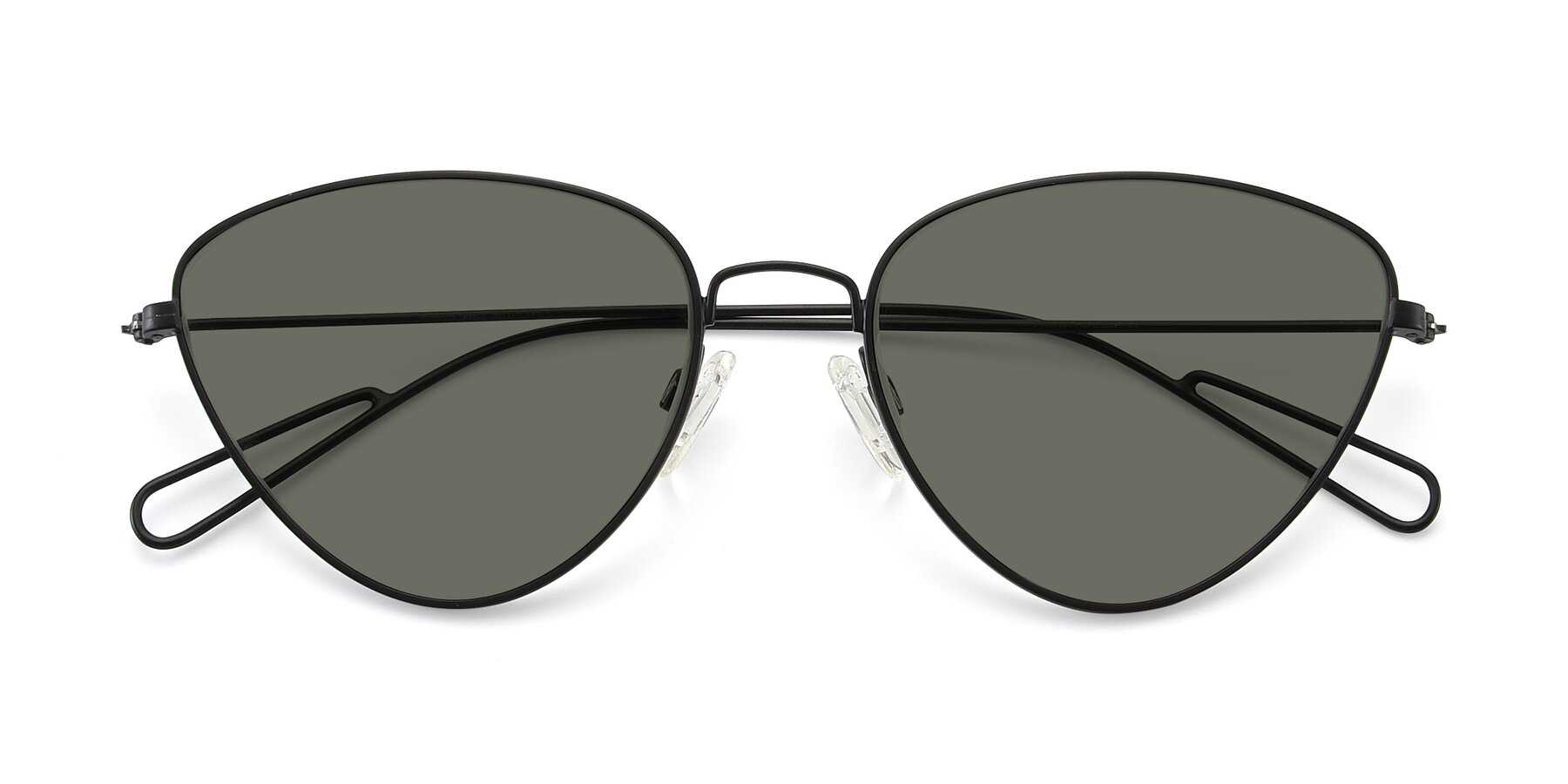 Folded Front of Butterfly Effect in Black with Gray Polarized Lenses