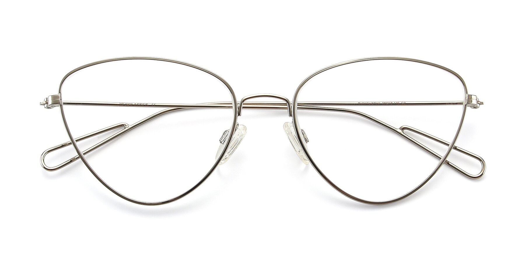 Folded Front of Butterfly Effect in Silver with Clear Reading Eyeglass Lenses