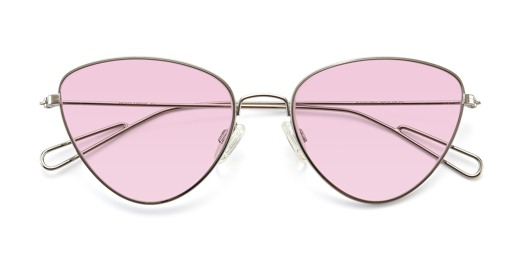 Folded Front of Butterfly Effect in Silver with Light Pink Tinted Lenses