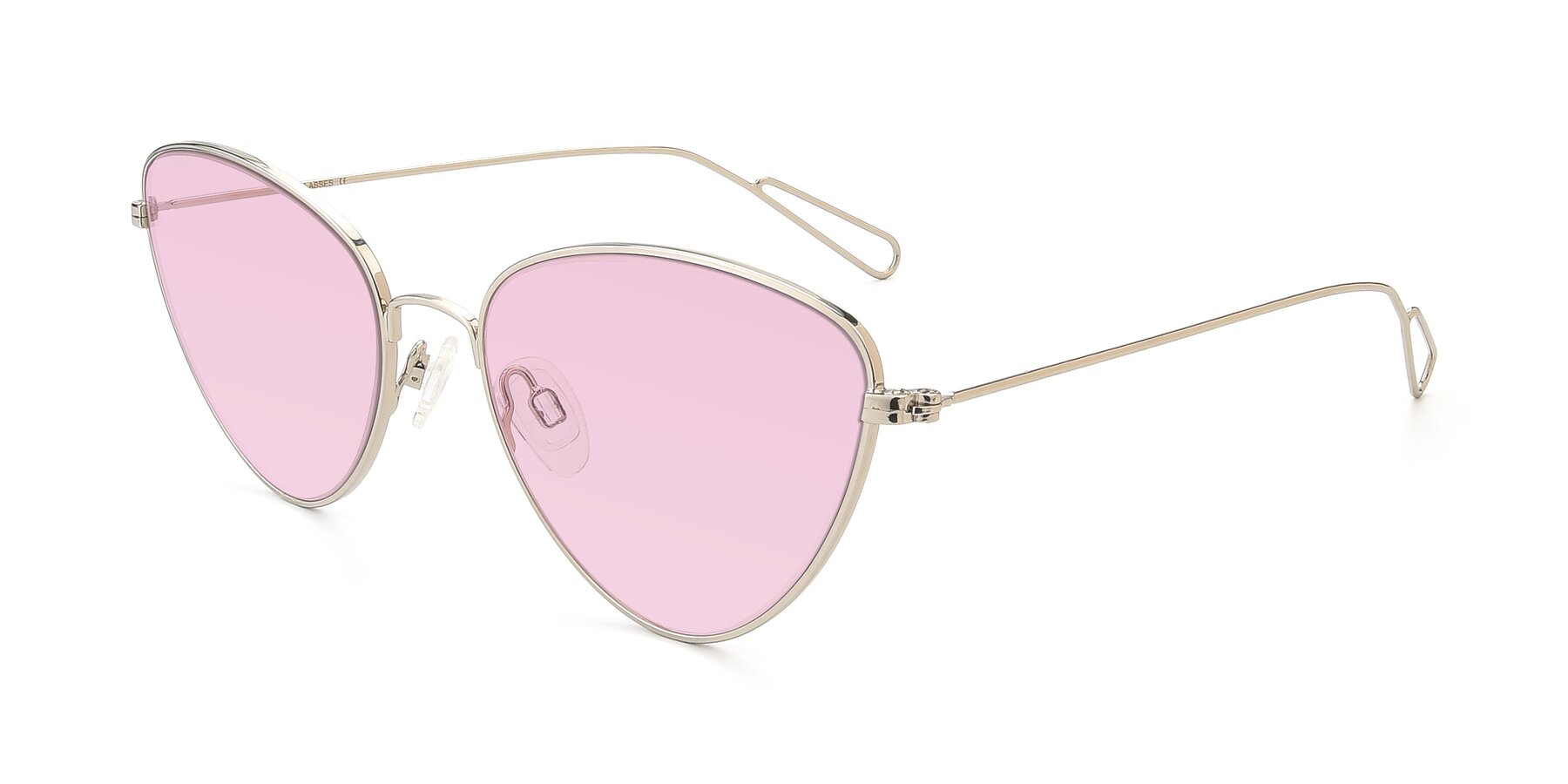 Angle of Butterfly Effect in Silver with Light Pink Tinted Lenses