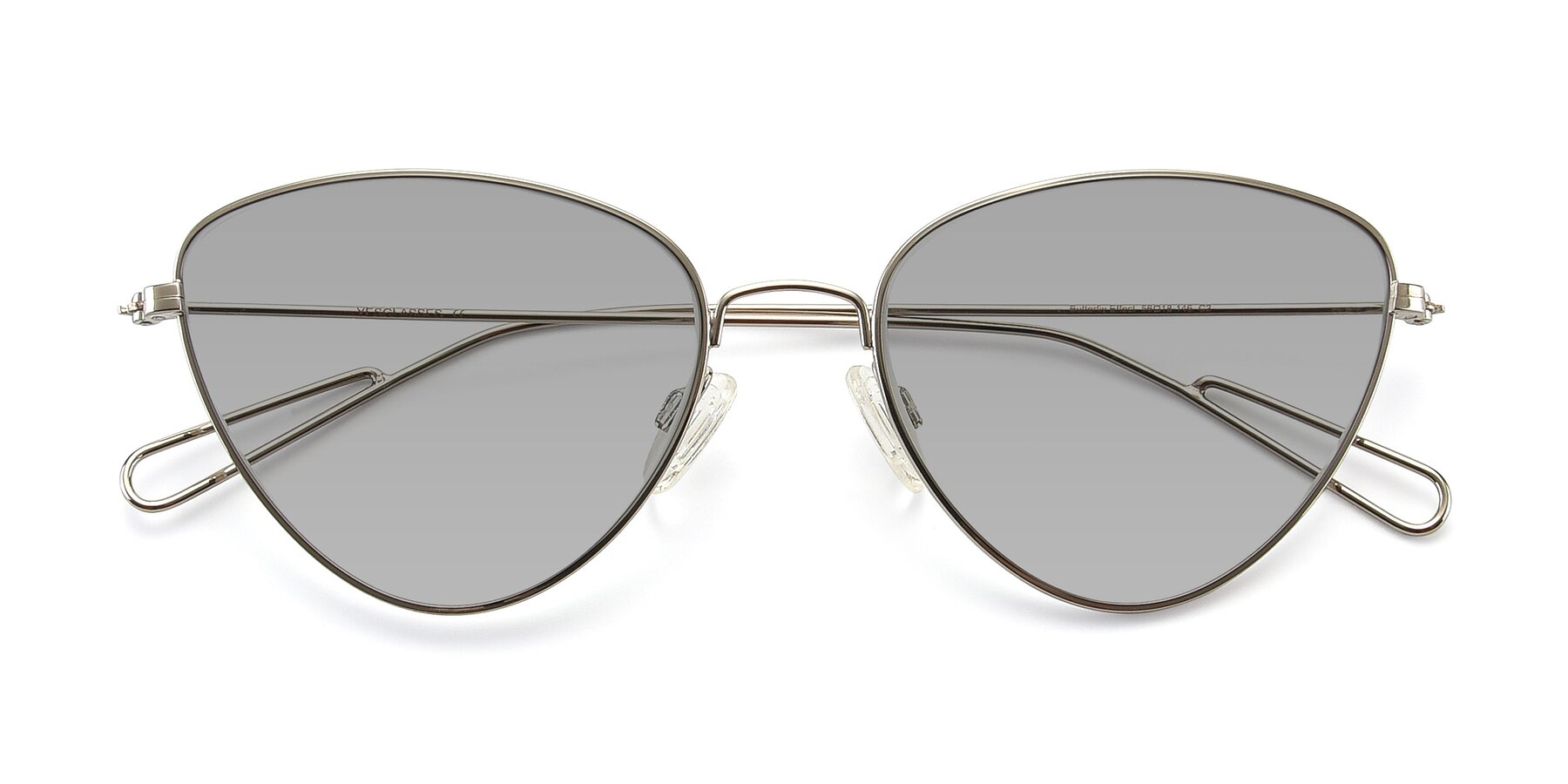 Folded Front of Butterfly Effect in Silver with Light Gray Tinted Lenses