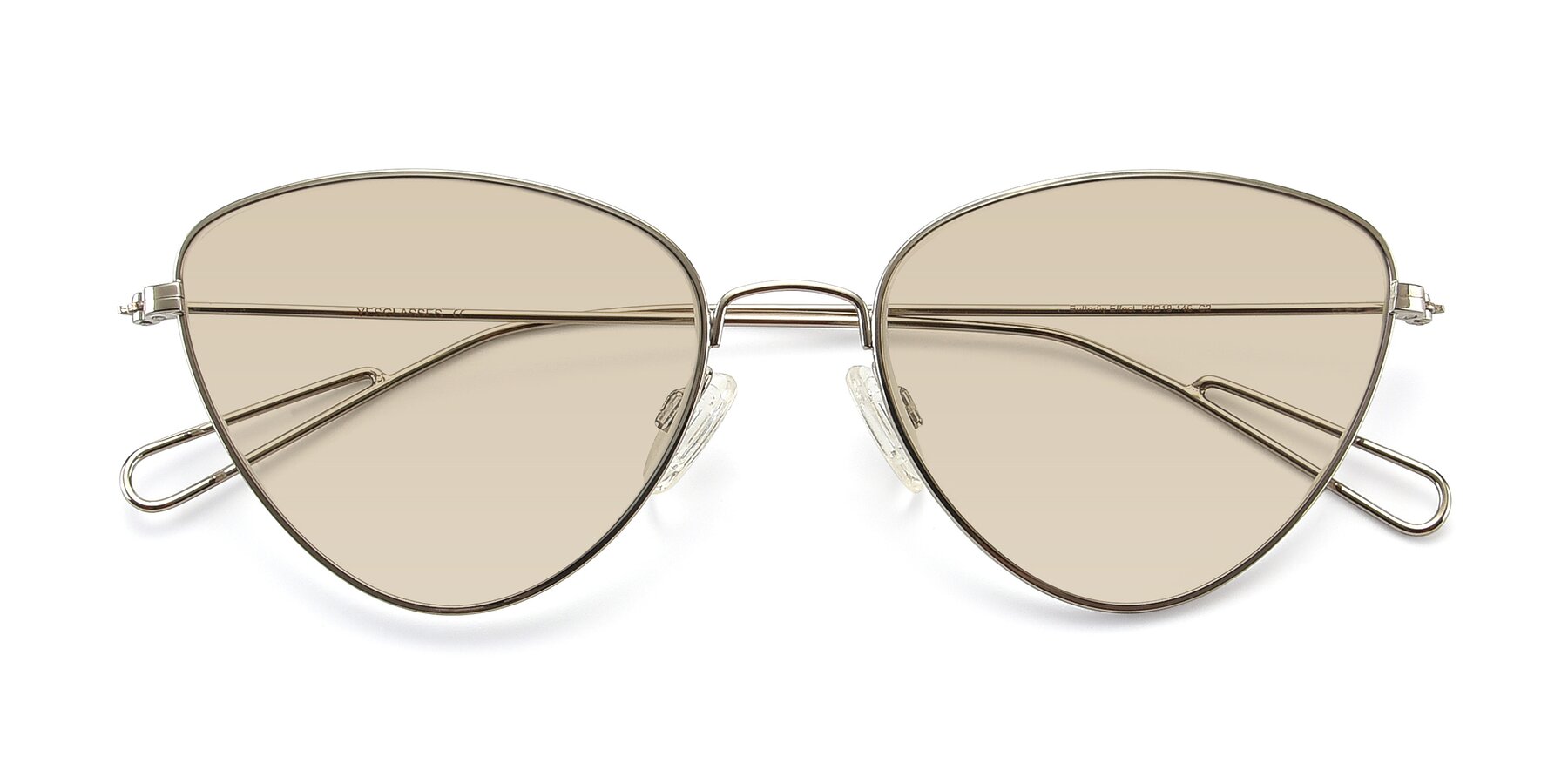 Folded Front of Butterfly Effect in Silver with Light Brown Tinted Lenses