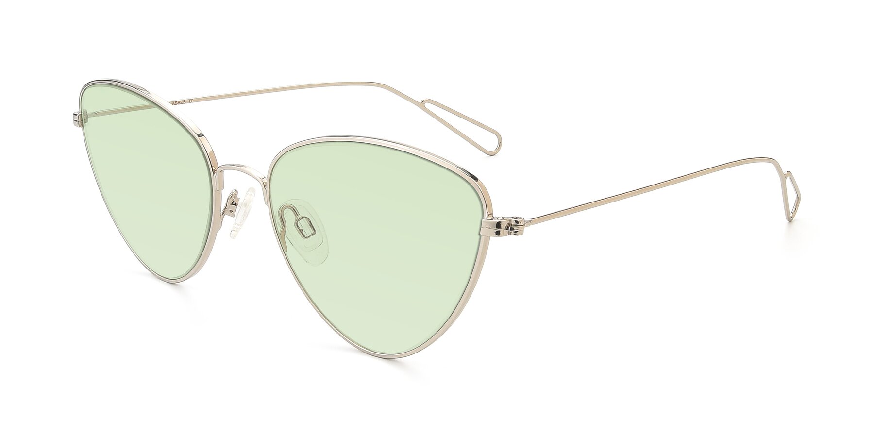 Angle of Butterfly Effect in Silver with Light Green Tinted Lenses
