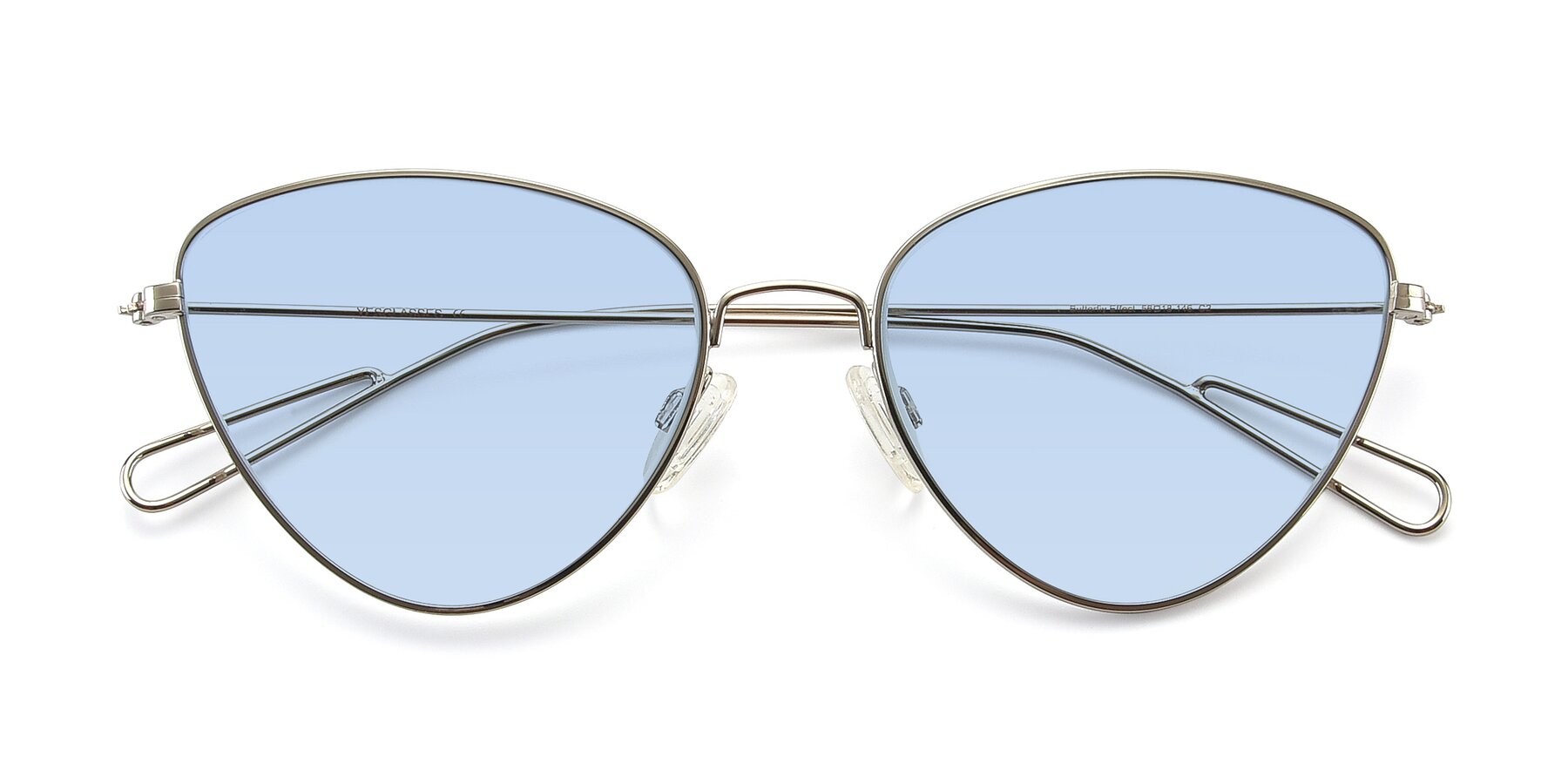 Folded Front of Butterfly Effect in Silver with Light Blue Tinted Lenses