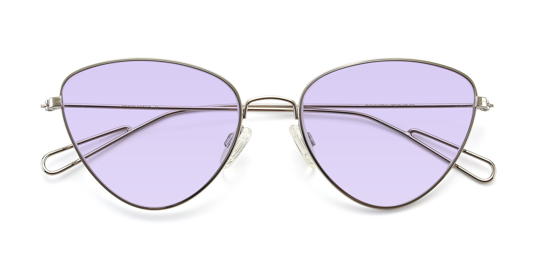 Folded Front of Butterfly Effect in Silver with Light Purple Tinted Lenses