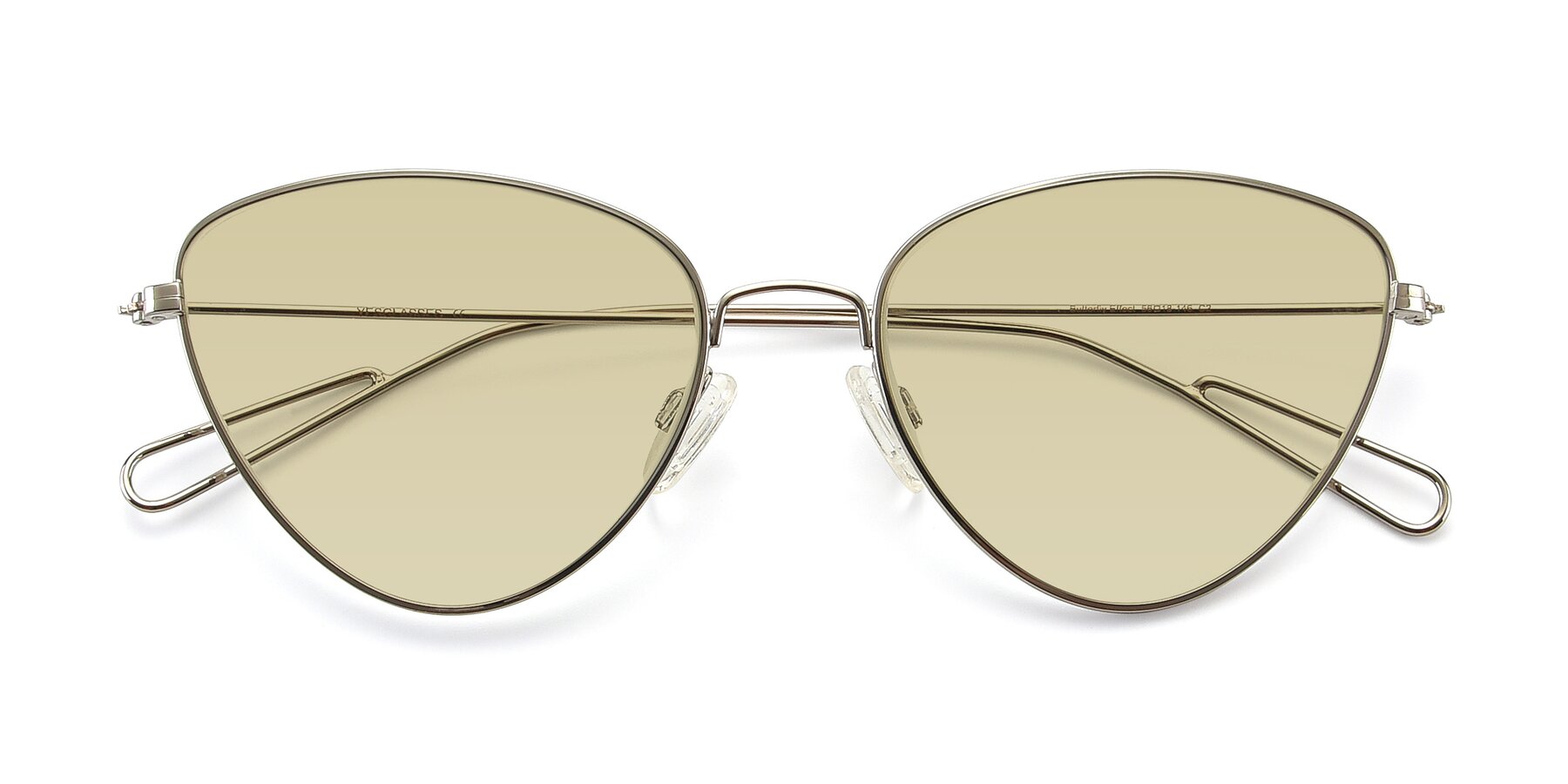 Folded Front of Butterfly Effect in Silver with Light Champagne Tinted Lenses
