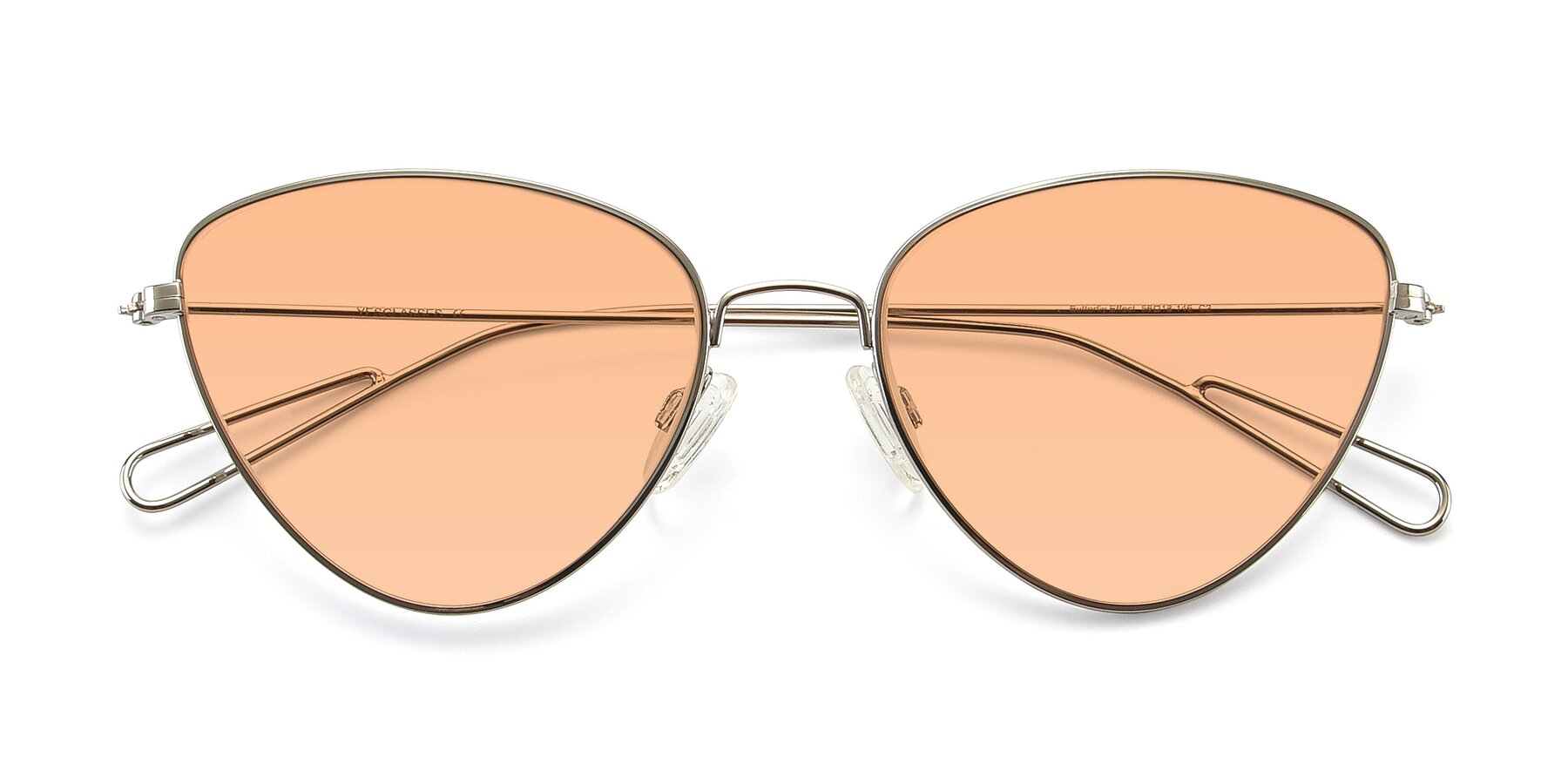 Folded Front of Butterfly Effect in Silver with Light Orange Tinted Lenses