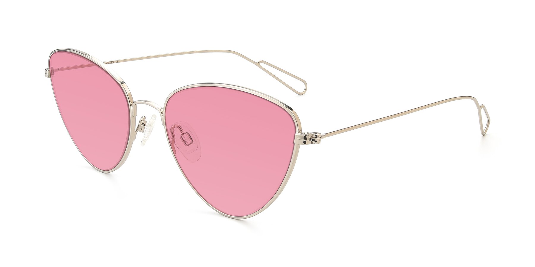 Angle of Butterfly Effect in Silver with Pink Tinted Lenses