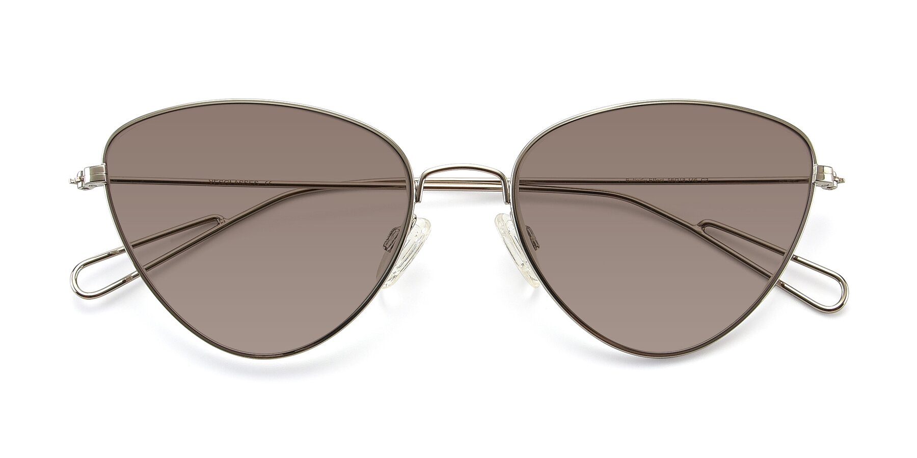 Folded Front of Butterfly Effect in Silver with Medium Brown Tinted Lenses