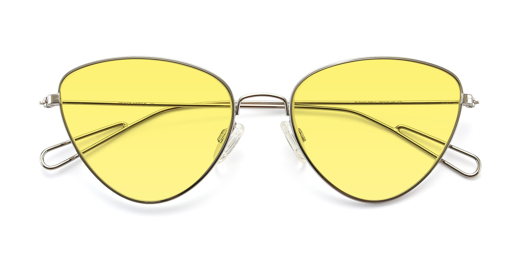 Folded Front of Butterfly Effect in Silver with Medium Yellow Tinted Lenses