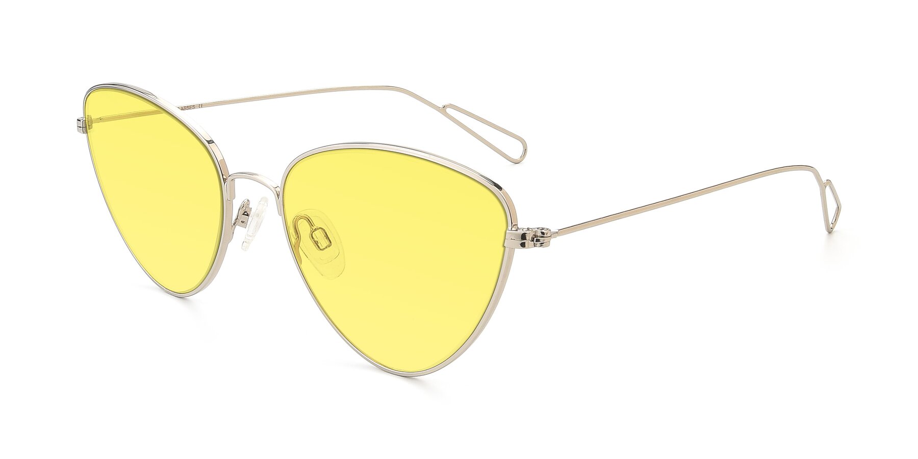 Angle of Butterfly Effect in Silver with Medium Yellow Tinted Lenses