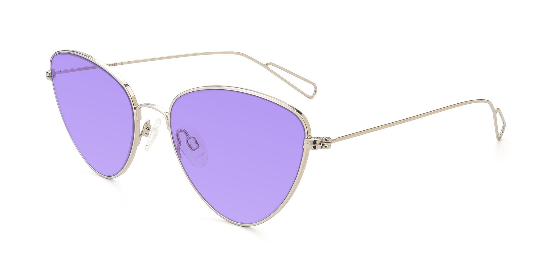 Angle of Butterfly Effect in Silver with Medium Purple Tinted Lenses