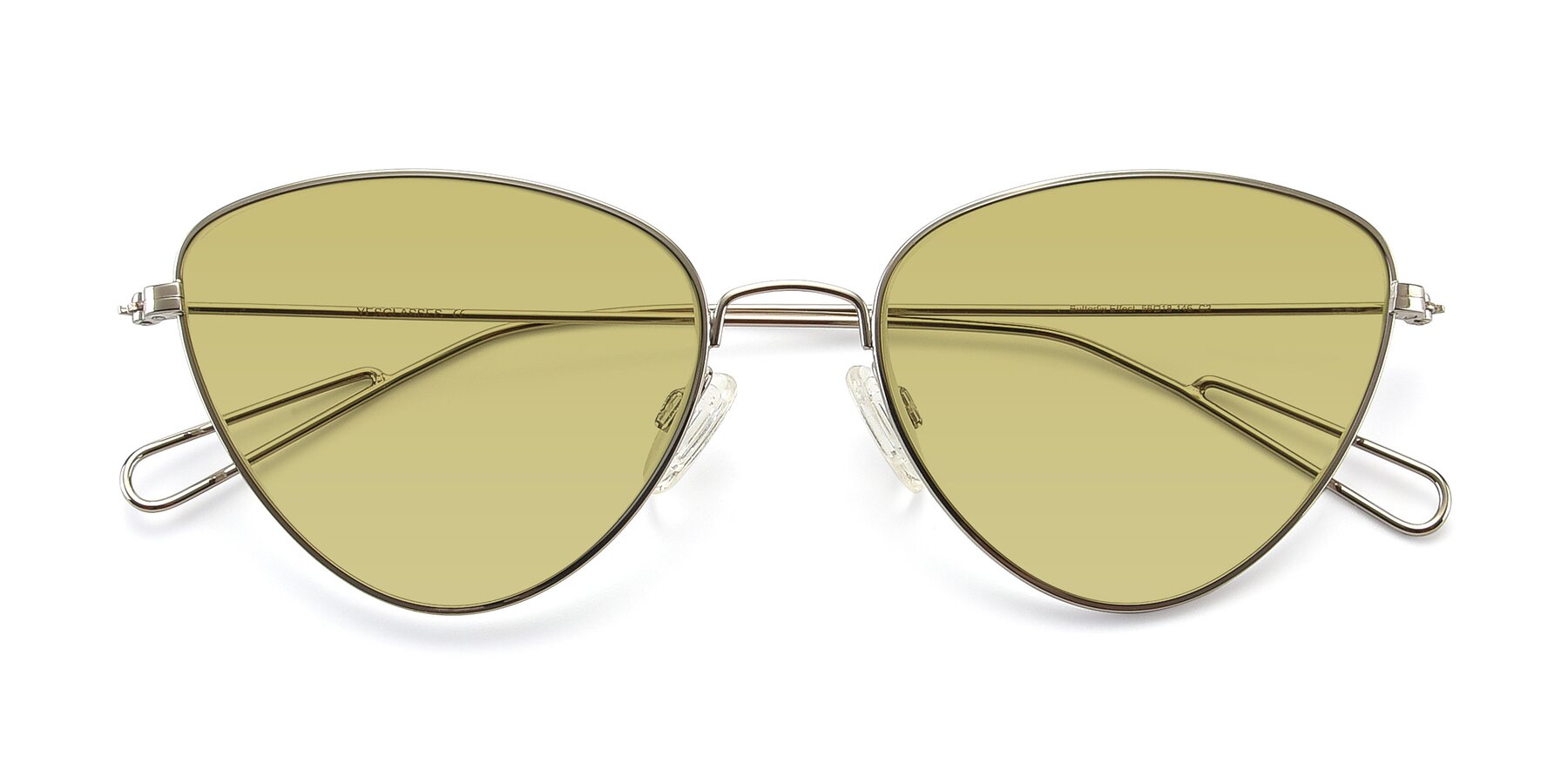 Folded Front of Butterfly Effect in Silver with Medium Champagne Tinted Lenses