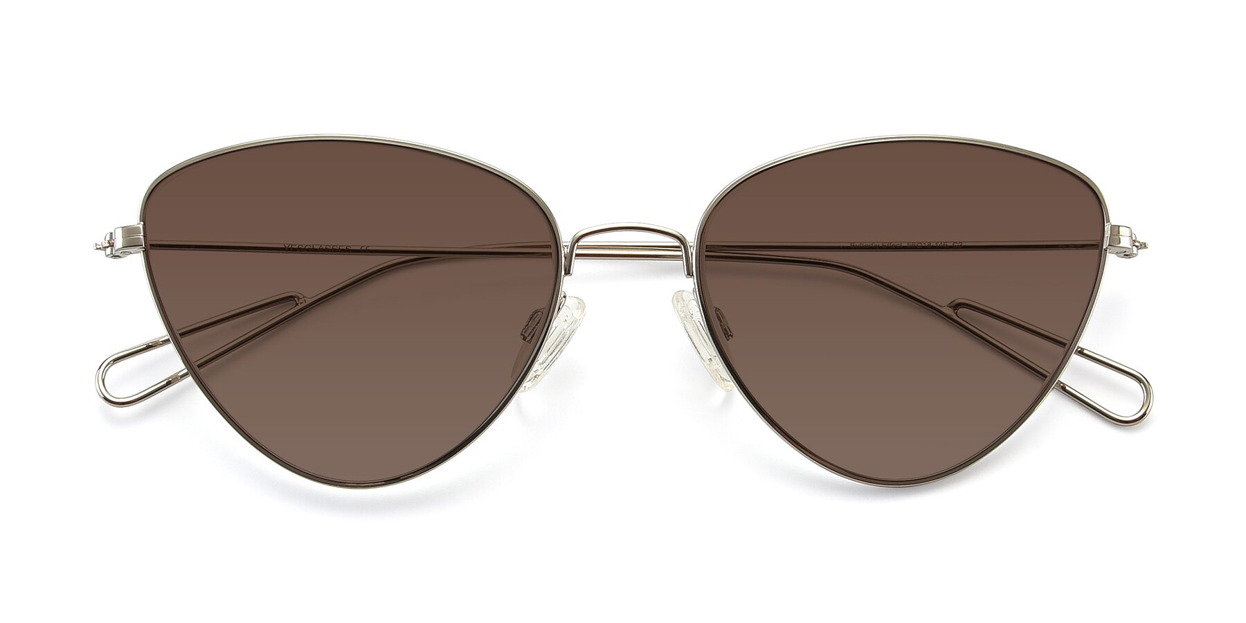 Folded Front of Butterfly Effect in Silver with Brown Tinted Lenses