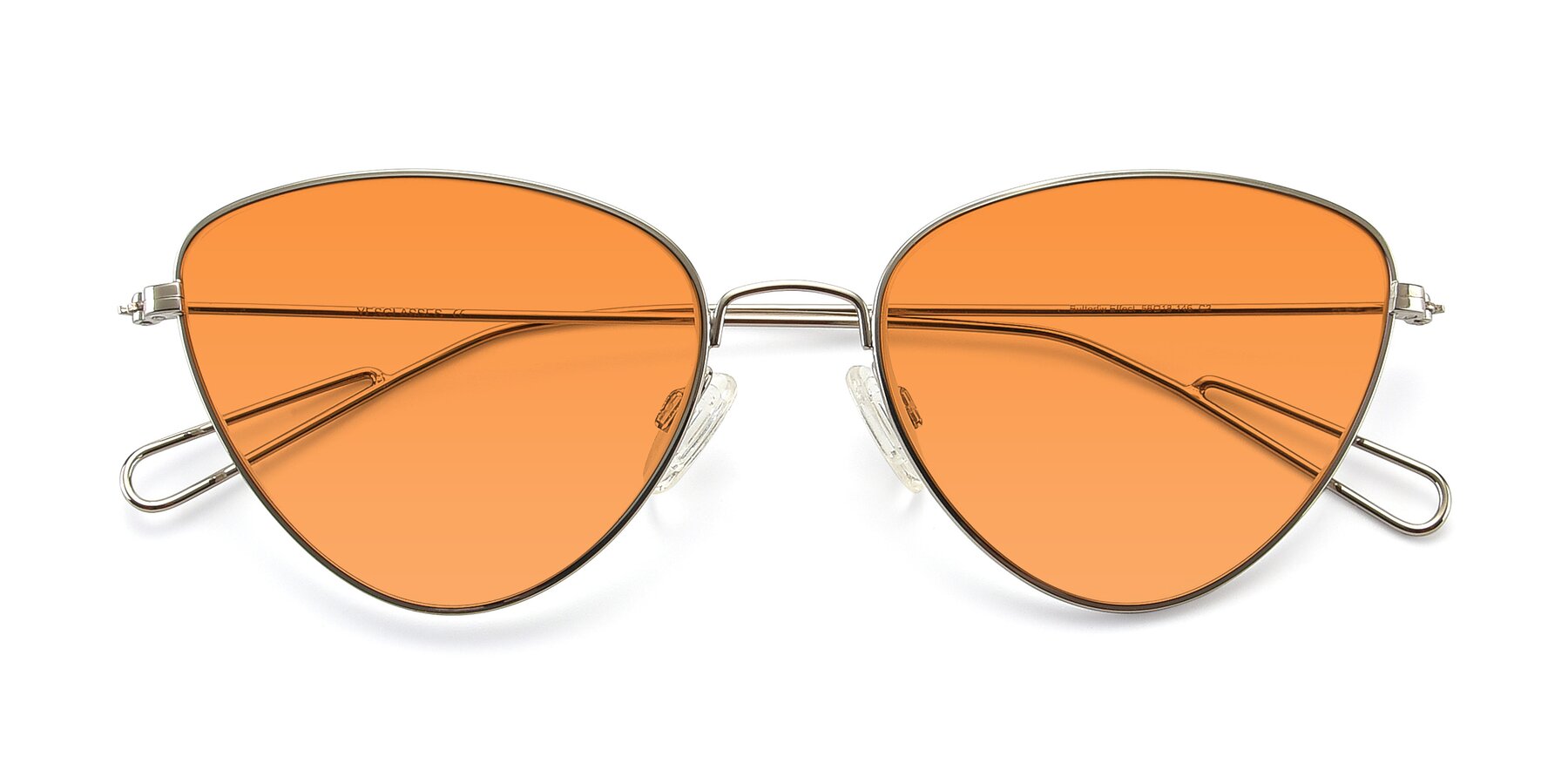 Folded Front of Butterfly Effect in Silver with Orange Tinted Lenses