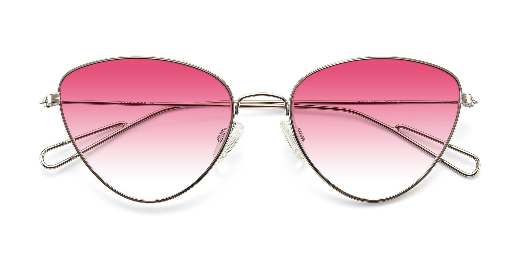 Folded Front of Butterfly Effect in Silver with Pink Gradient Lenses