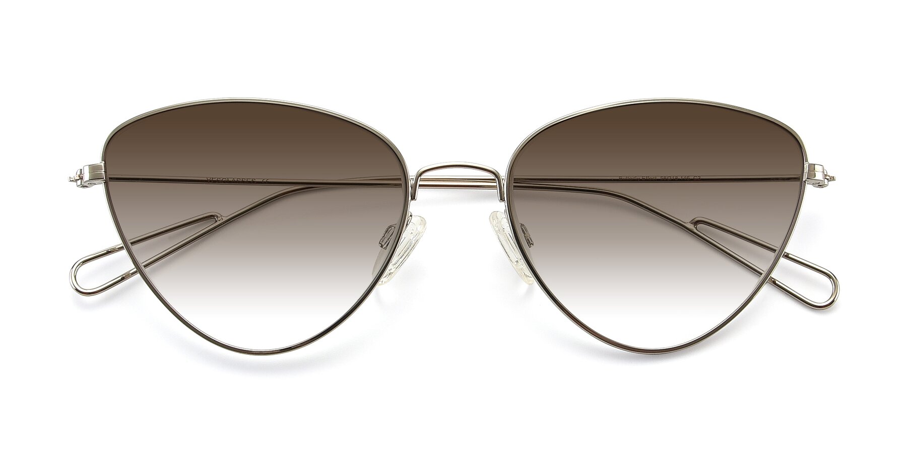 Folded Front of Butterfly Effect in Silver with Brown Gradient Lenses