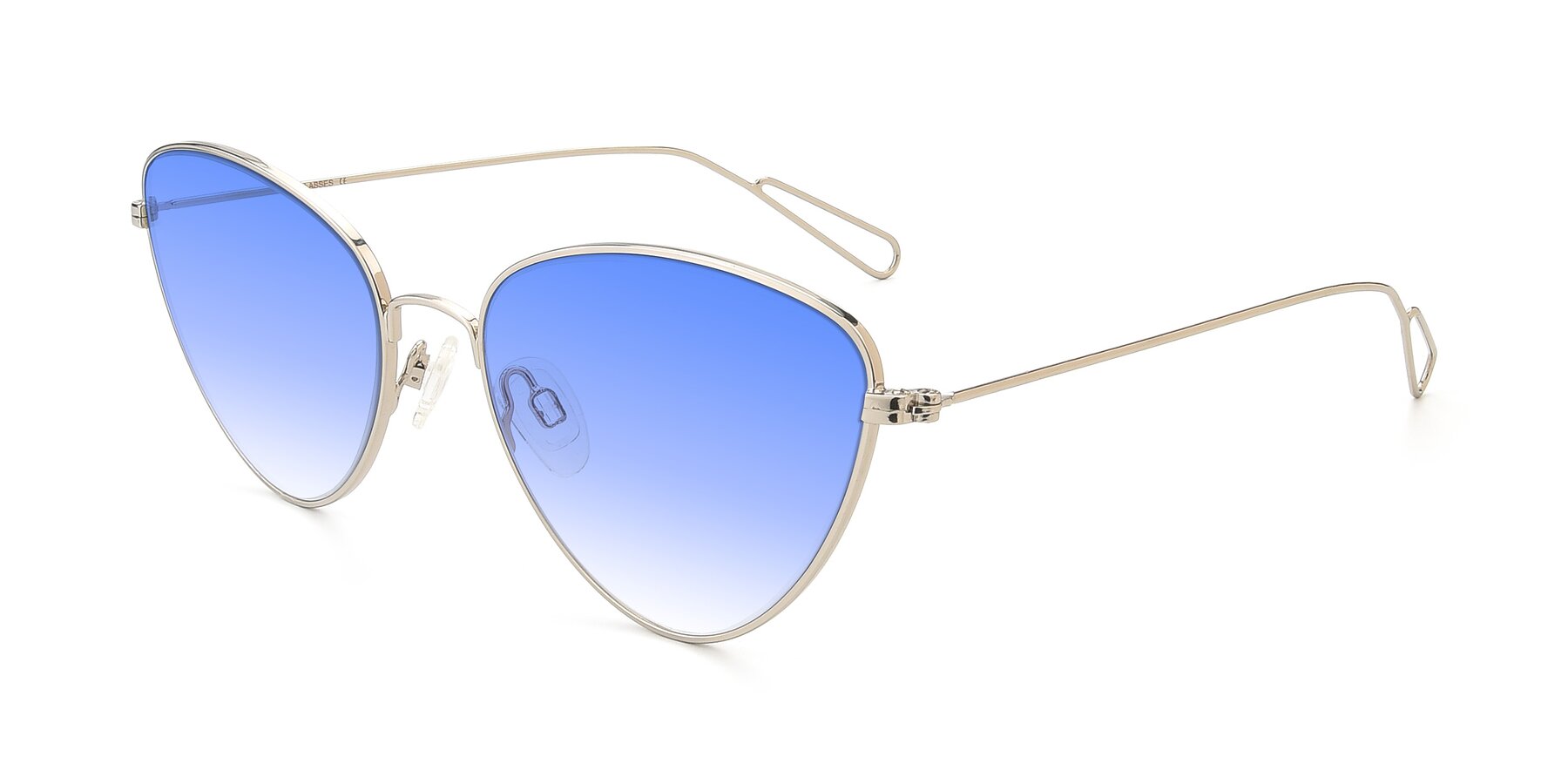 Angle of Butterfly Effect in Silver with Blue Gradient Lenses