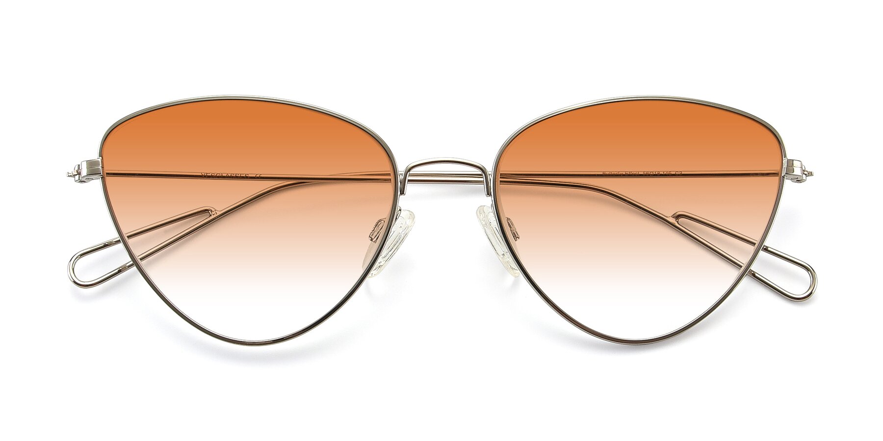 Folded Front of Butterfly Effect in Silver with Orange Gradient Lenses