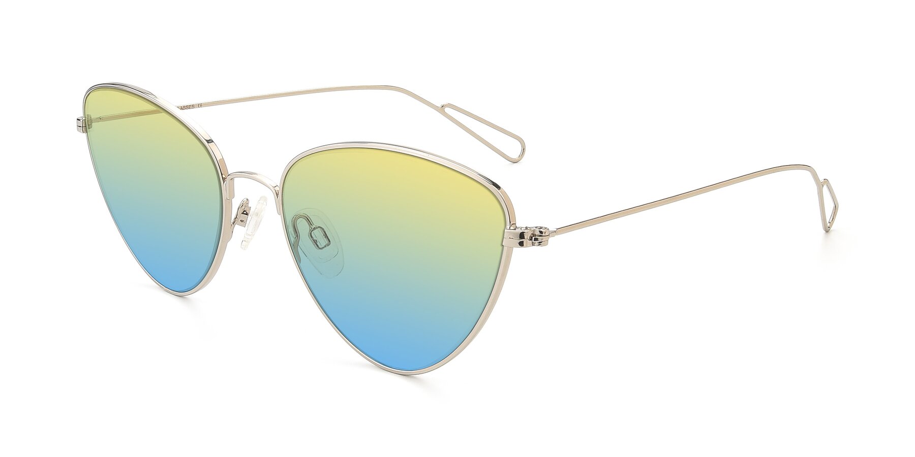 Angle of Butterfly Effect in Silver with Yellow / Blue Gradient Lenses