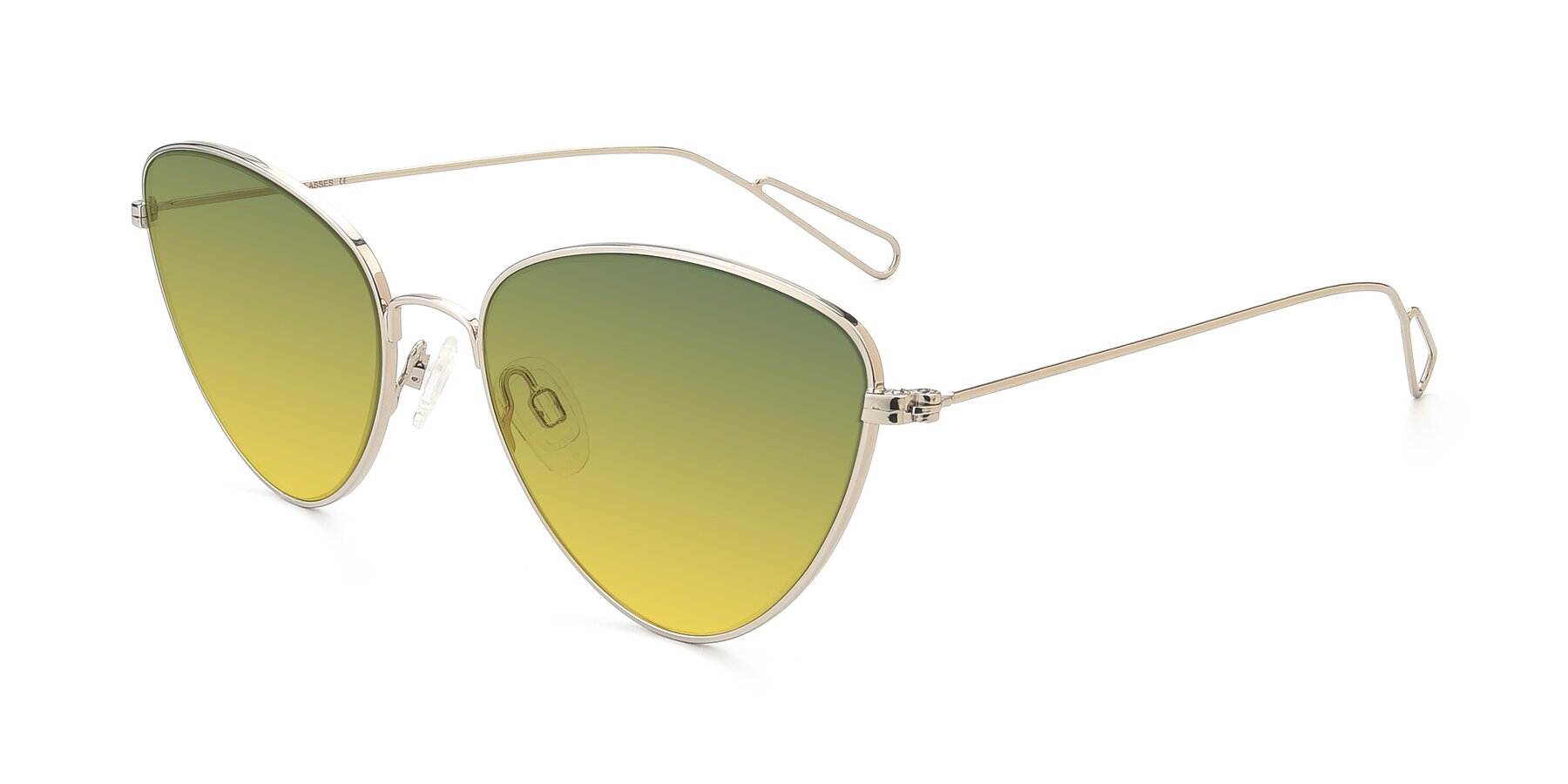 Angle of Butterfly Effect in Silver with Green / Yellow Gradient Lenses