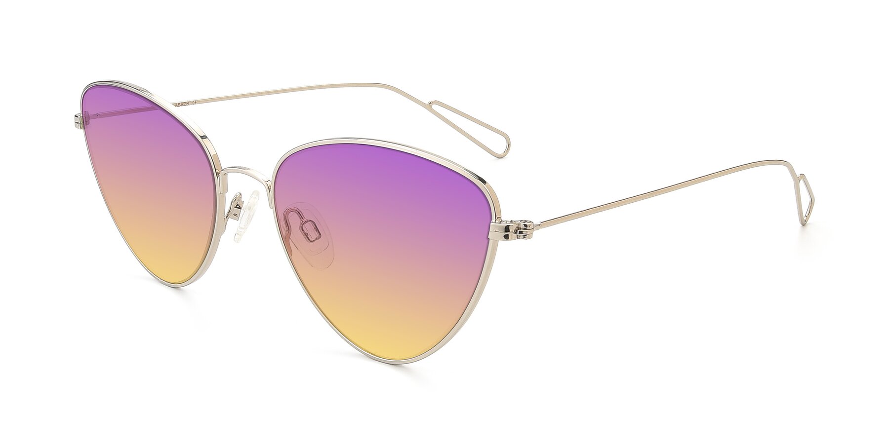Angle of Butterfly Effect in Silver with Purple / Yellow Gradient Lenses