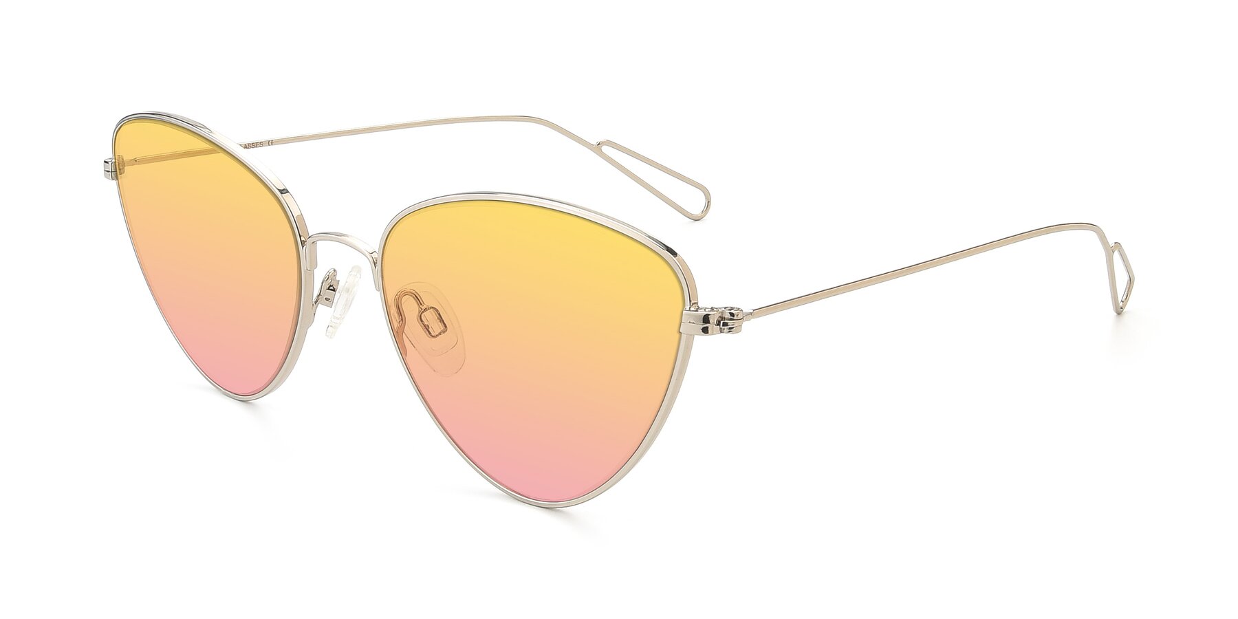 Angle of Butterfly Effect in Silver with Yellow / Pink Gradient Lenses