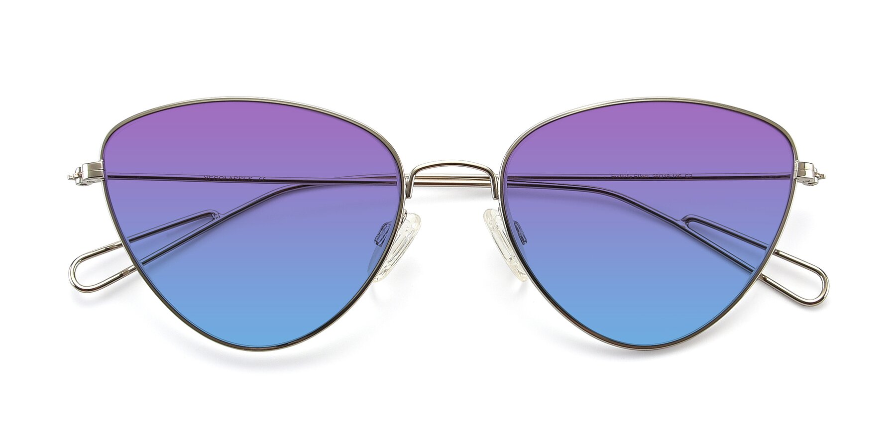 Folded Front of Butterfly Effect in Silver with Purple / Blue Gradient Lenses