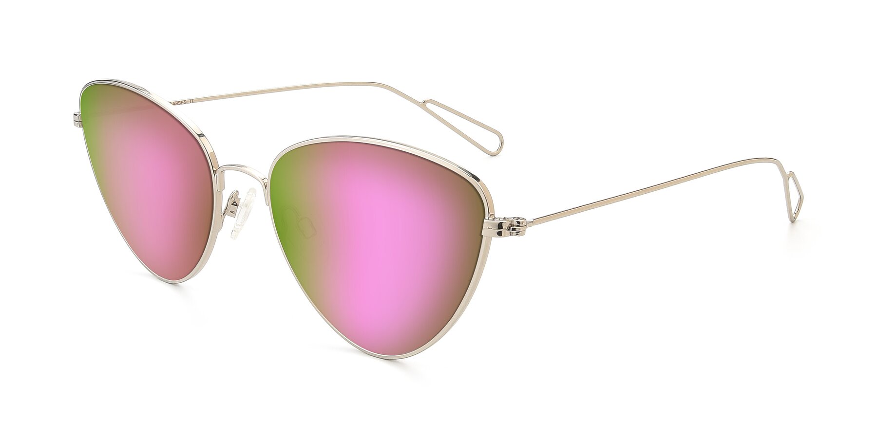 Angle of Butterfly Effect in Silver with Pink Mirrored Lenses