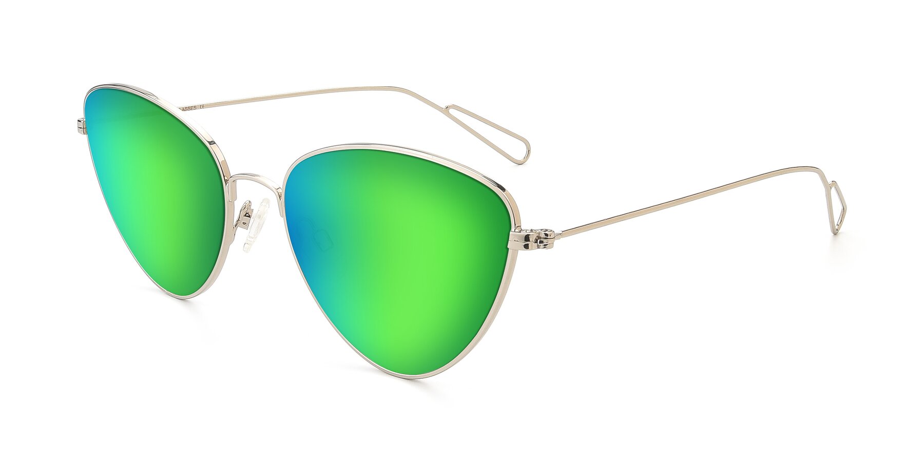 Angle of Butterfly Effect in Silver with Green Mirrored Lenses