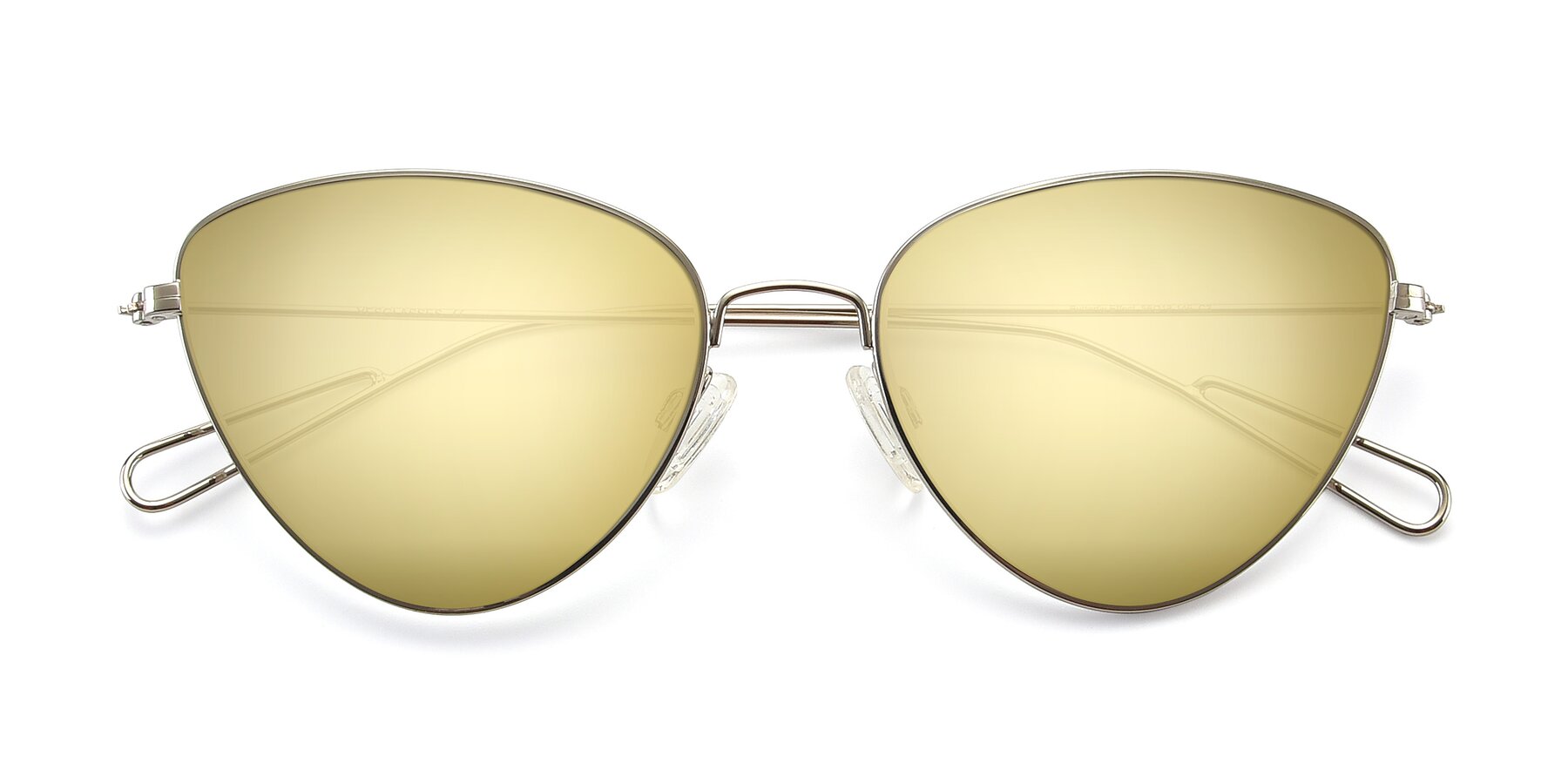 Folded Front of Butterfly Effect in Silver with Gold Mirrored Lenses